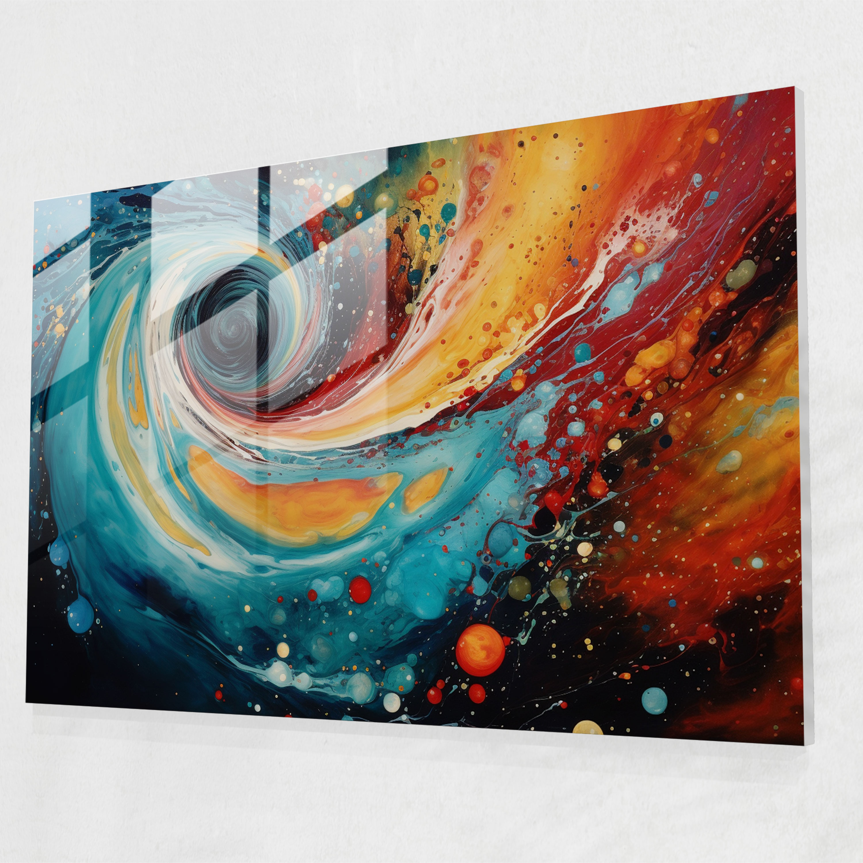 Galaxy Glass Print - Earth, Glass Art, Abstract Painting, Home Decoration