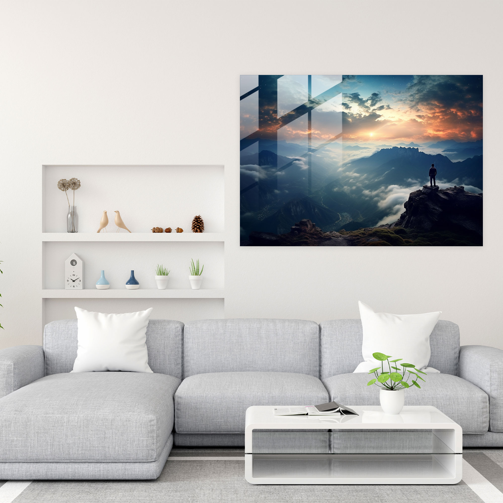 Samanyolu Cam Tablo - Dünya Galaksi Dağ Tepesi Modern Sanat
