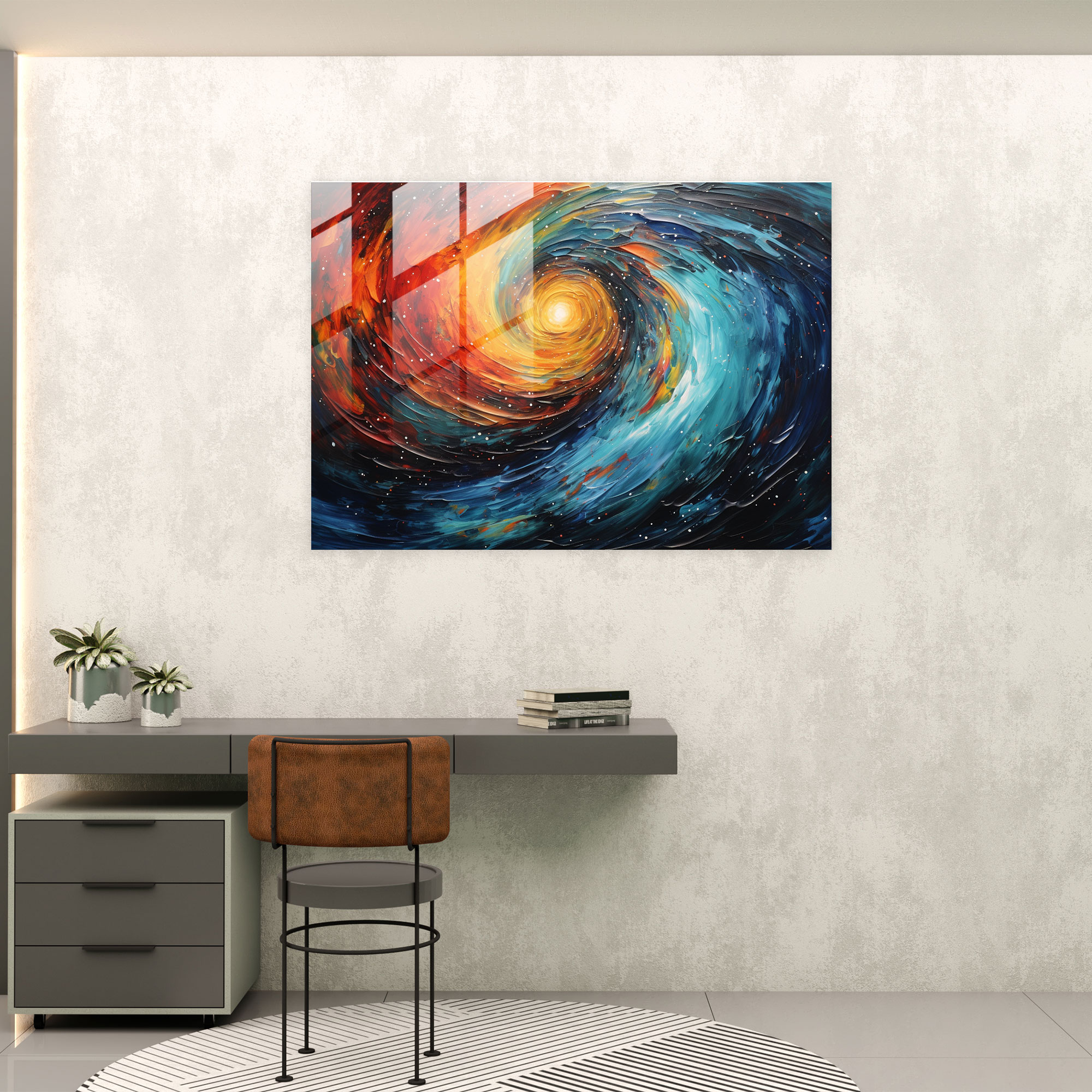 Galaxy Glass Print - Earth, Wall Decoration, Galaxy, Cosmos
