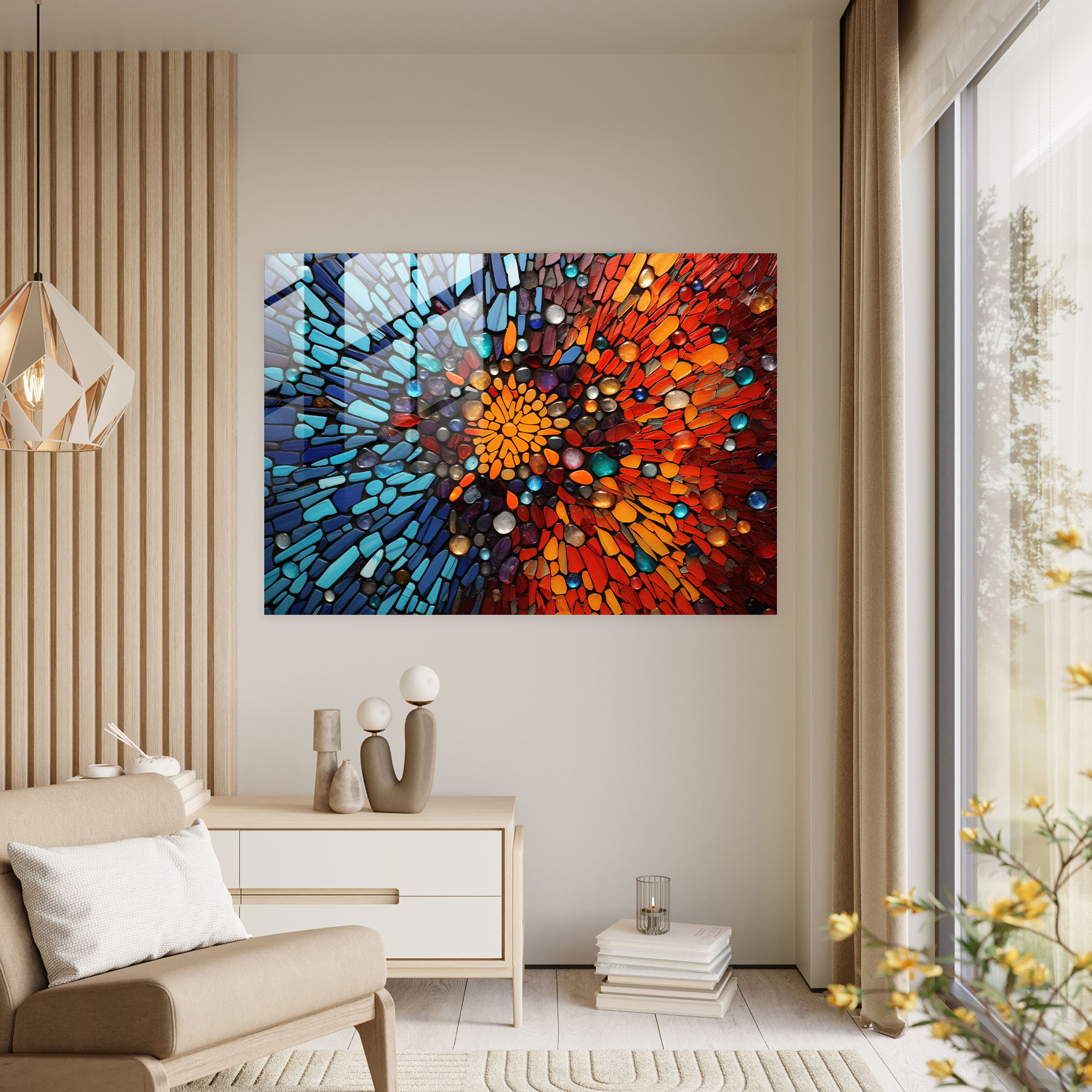 Cosmic Explosion Glass Print - Earth, Glass Print, Glass Wall Art, Glass Art