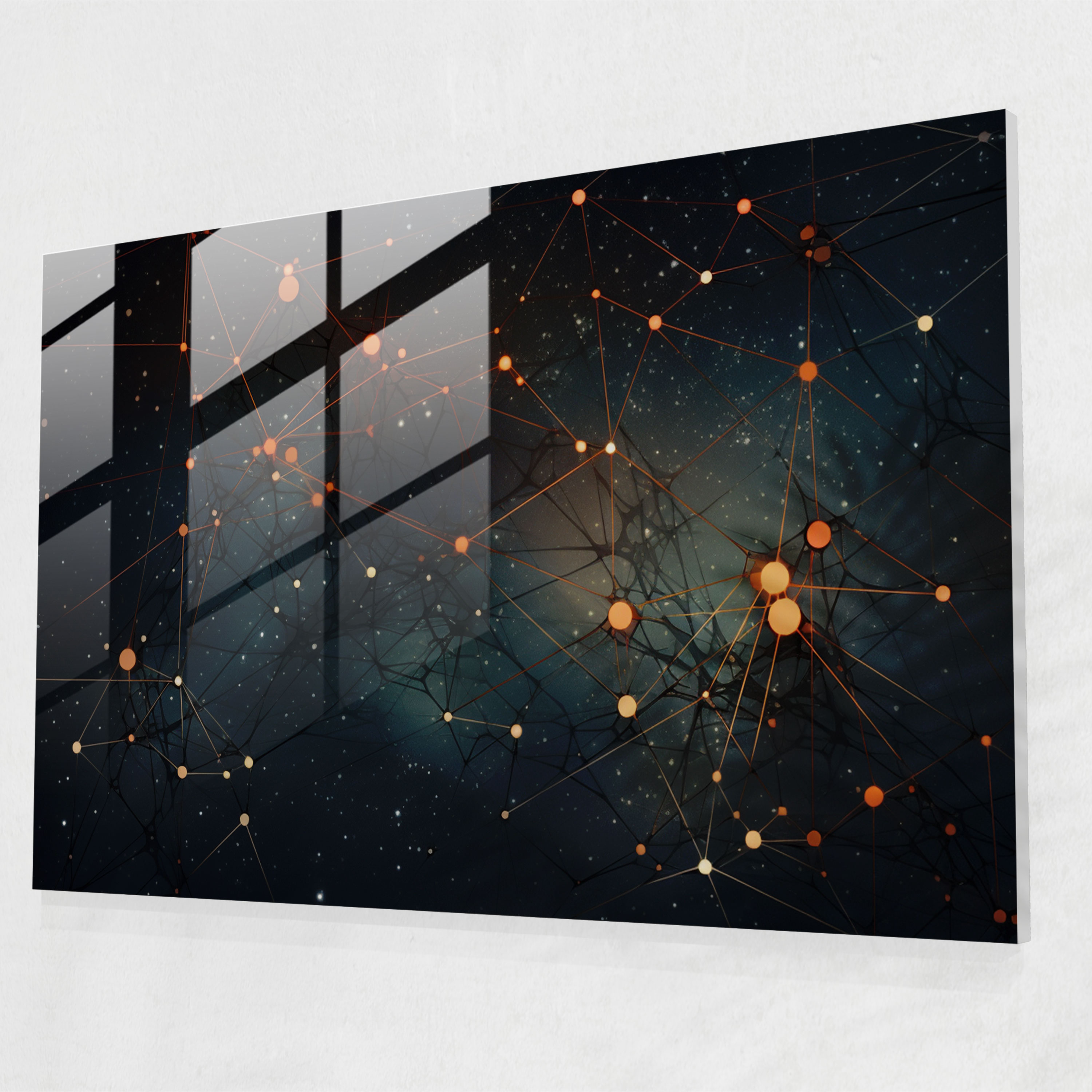 Constellation Galaxy Glass Wall Art - Earth, Glass Art, Wall Decoration, Constellations
