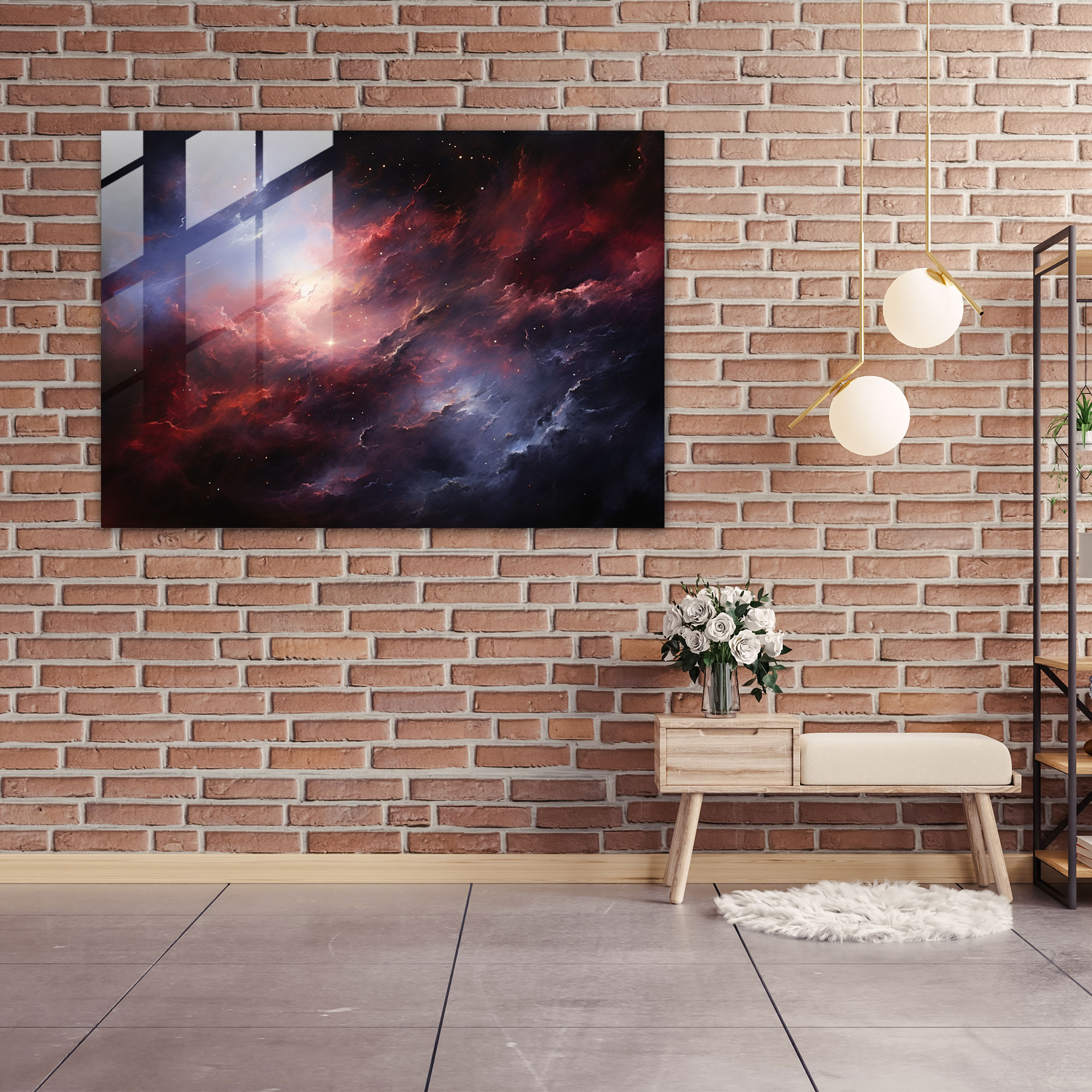 Ethereal Nebula Glass Print - Earth, Galaxy, Nebula, Glass Wall Art