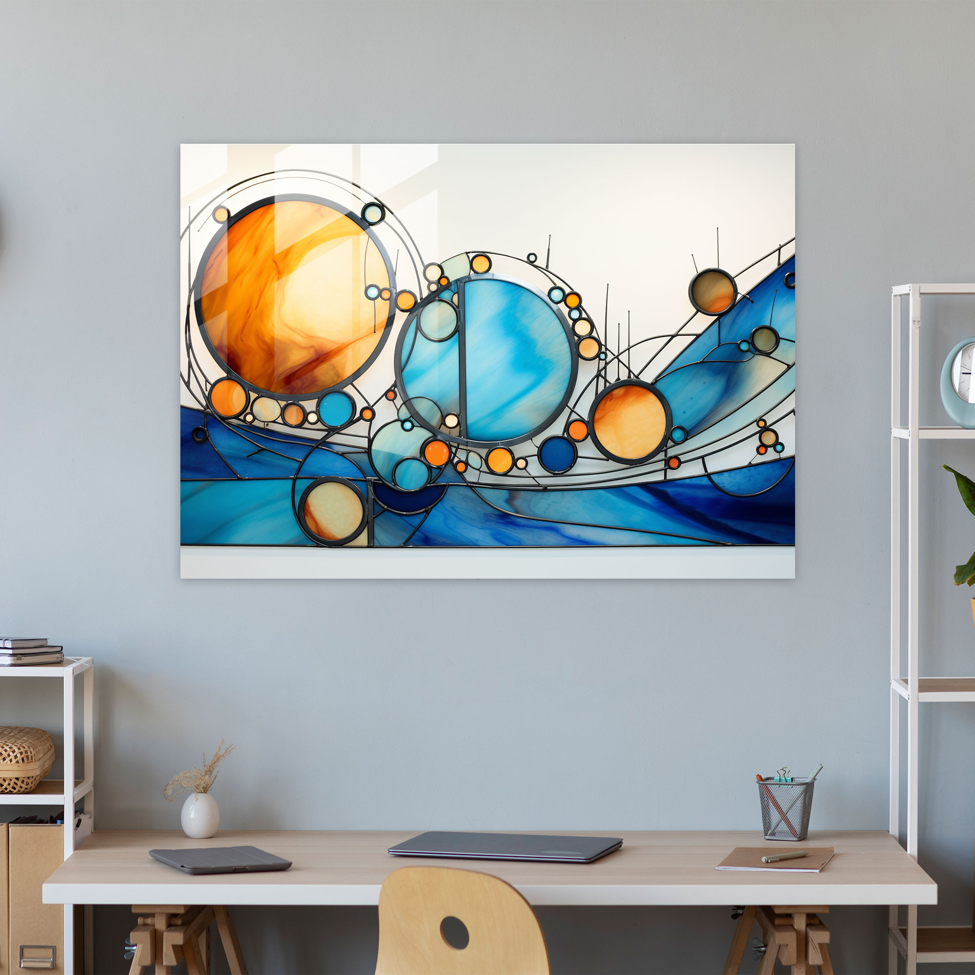 Göklerin Uyumu Cam Tablo - Dünya Uyum Galaksi Modern Sanat