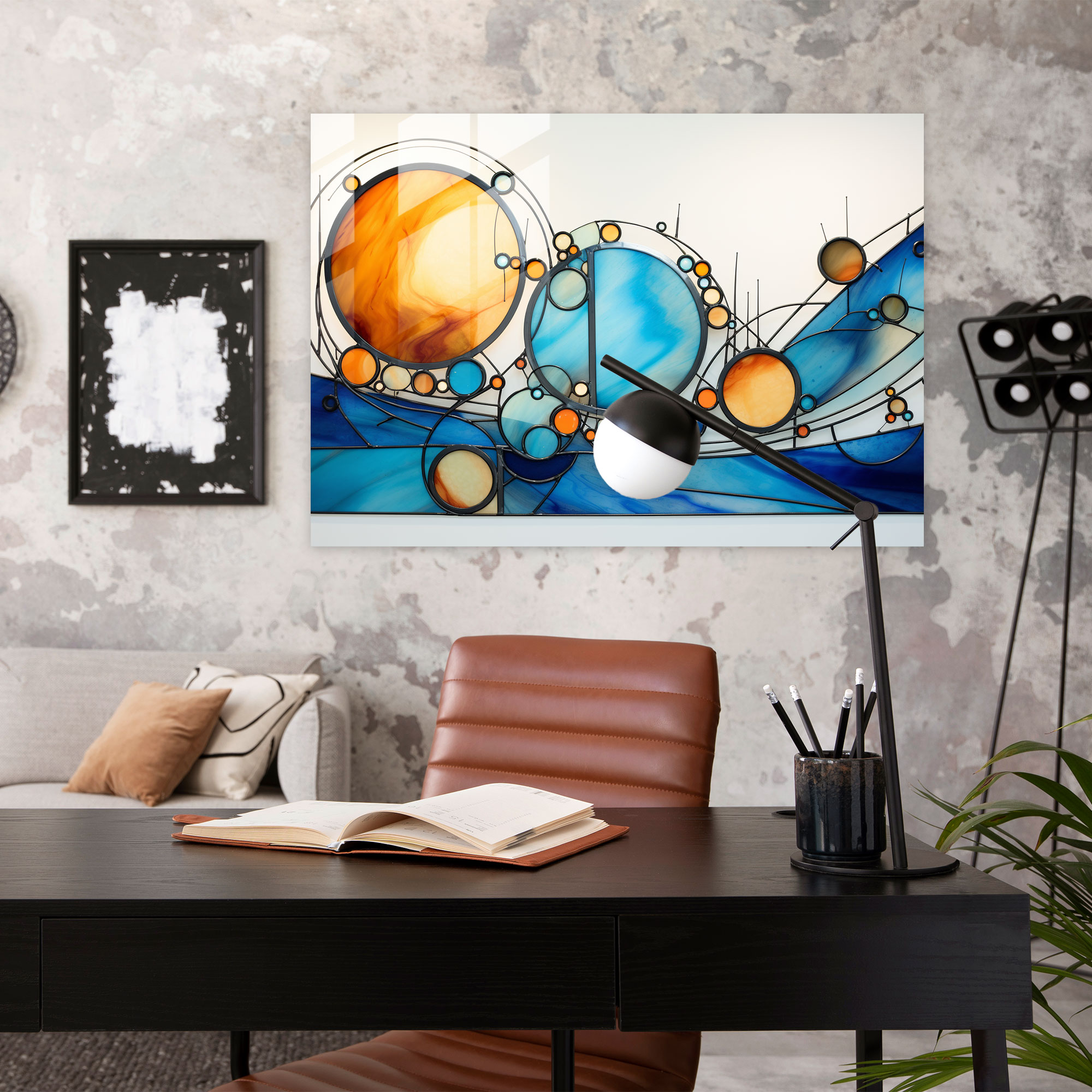 Göklerin Uyumu Cam Tablo - Dünya Uyum Galaksi Modern Sanat