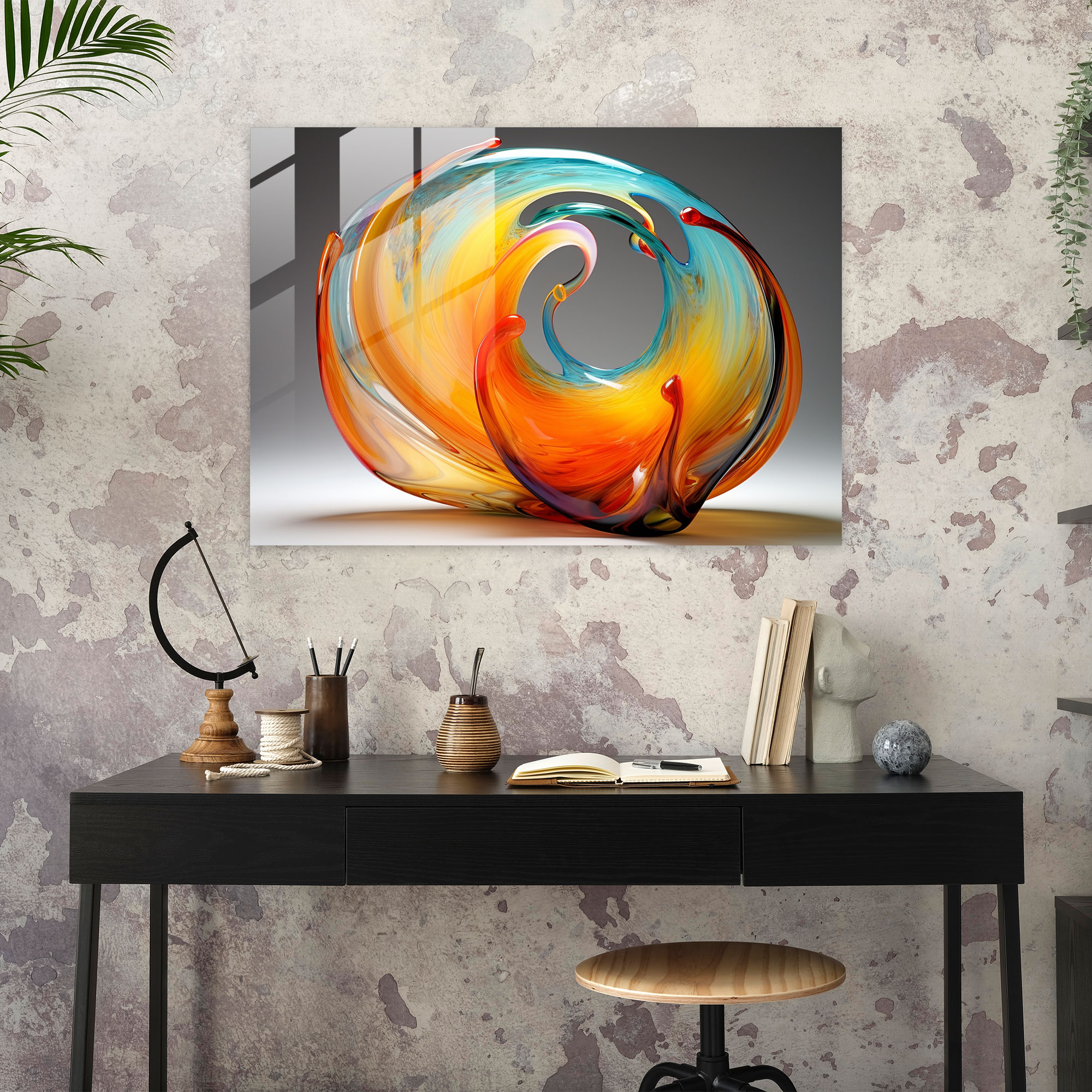 Galaxy Glass Print - Earth, Glass Print, Home Decoration, Abstract