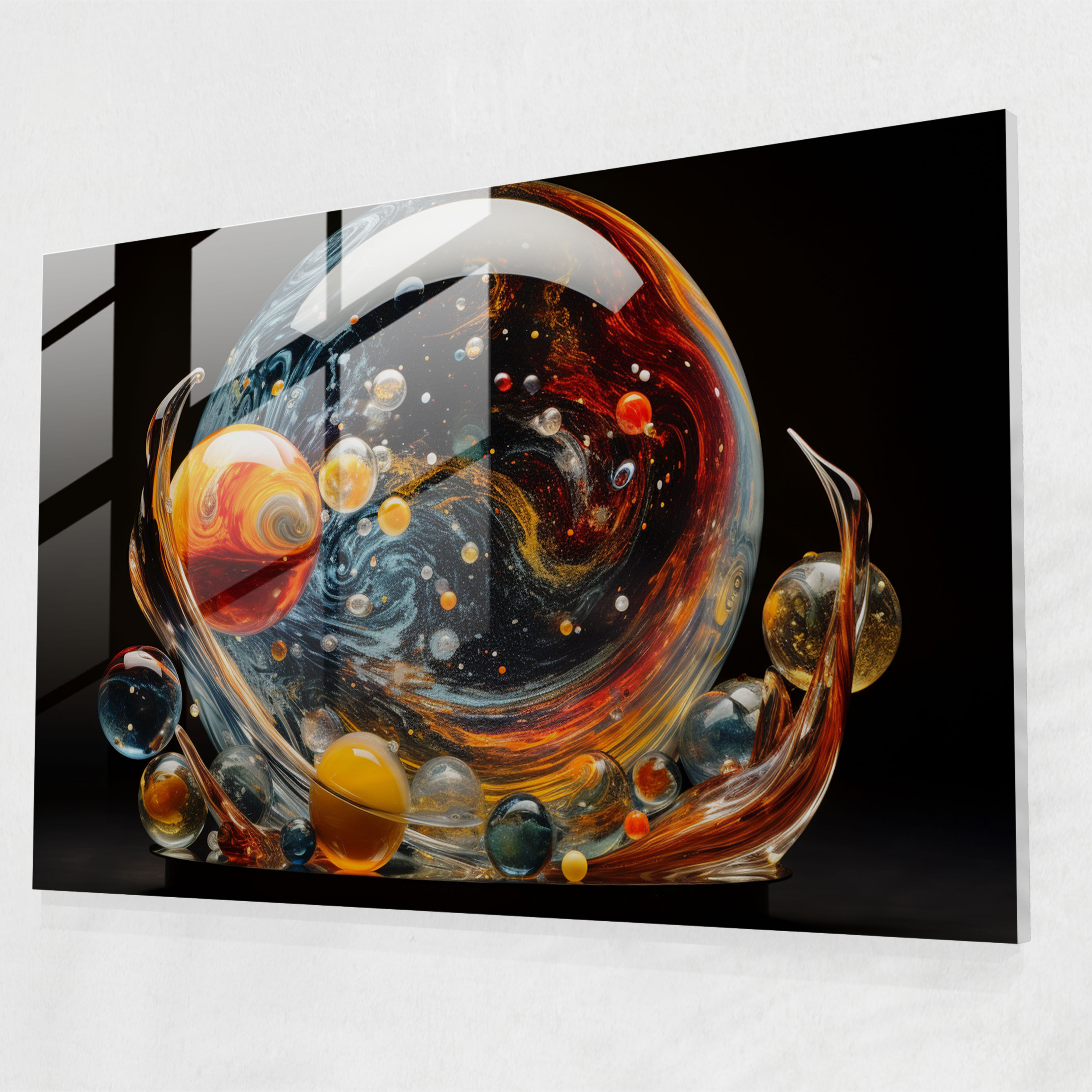 Interstellar Galaxy Glass Print - Earth, Celestial Bodies, Home Decoration, Glass Print