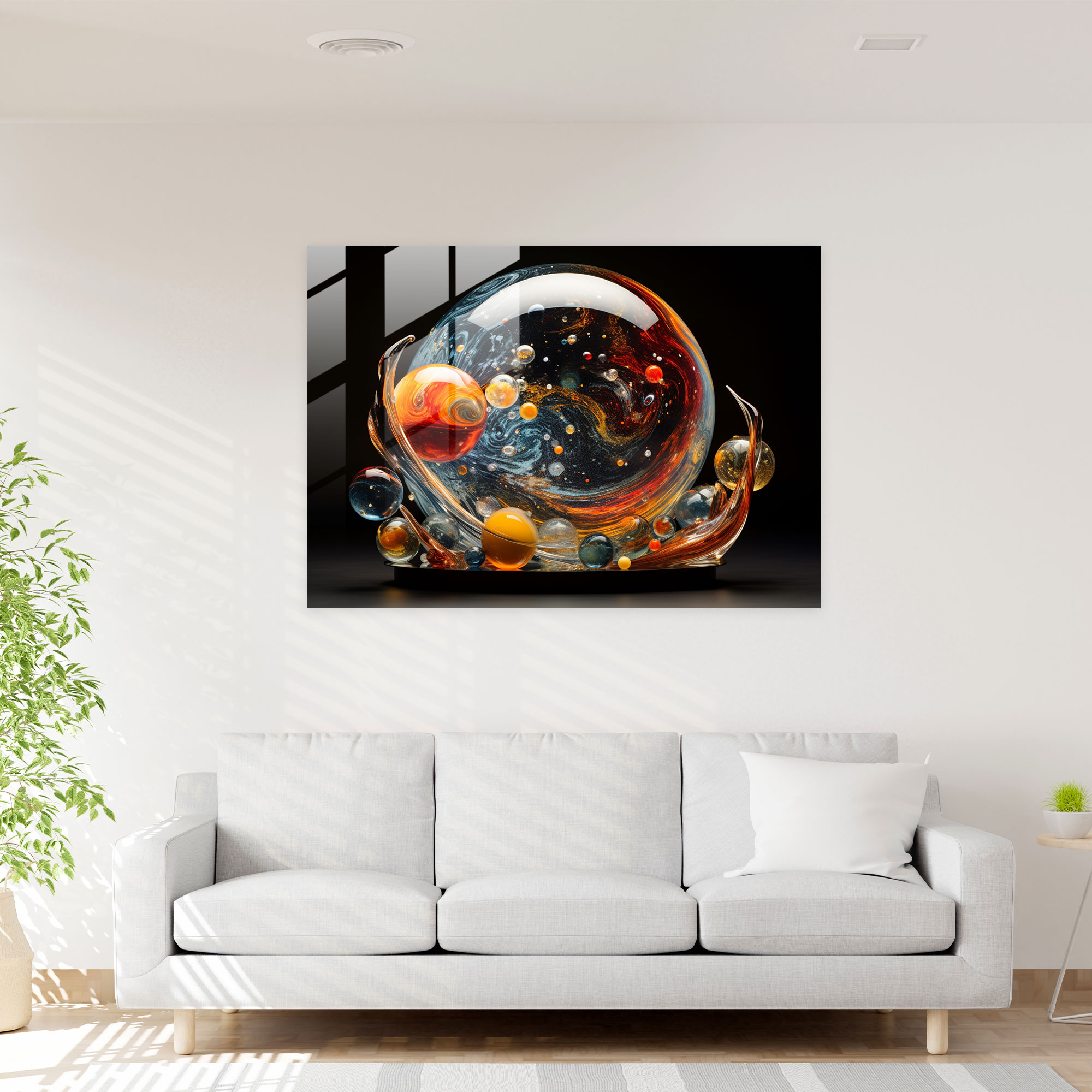 Interstellar Galaxy Glass Print - Earth, Celestial Bodies, Home Decoration, Glass Print