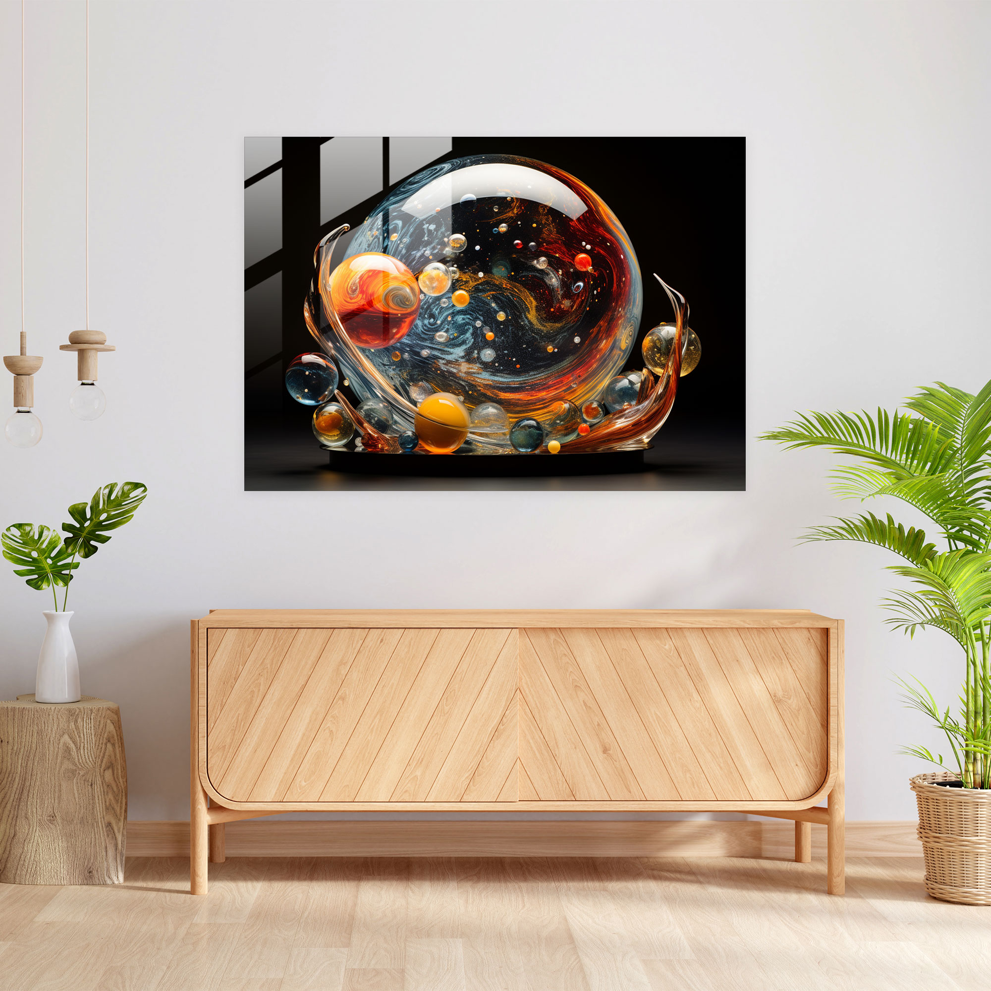 Interstellar Galaxy Glass Print - Earth, Celestial Bodies, Home Decoration, Glass Print