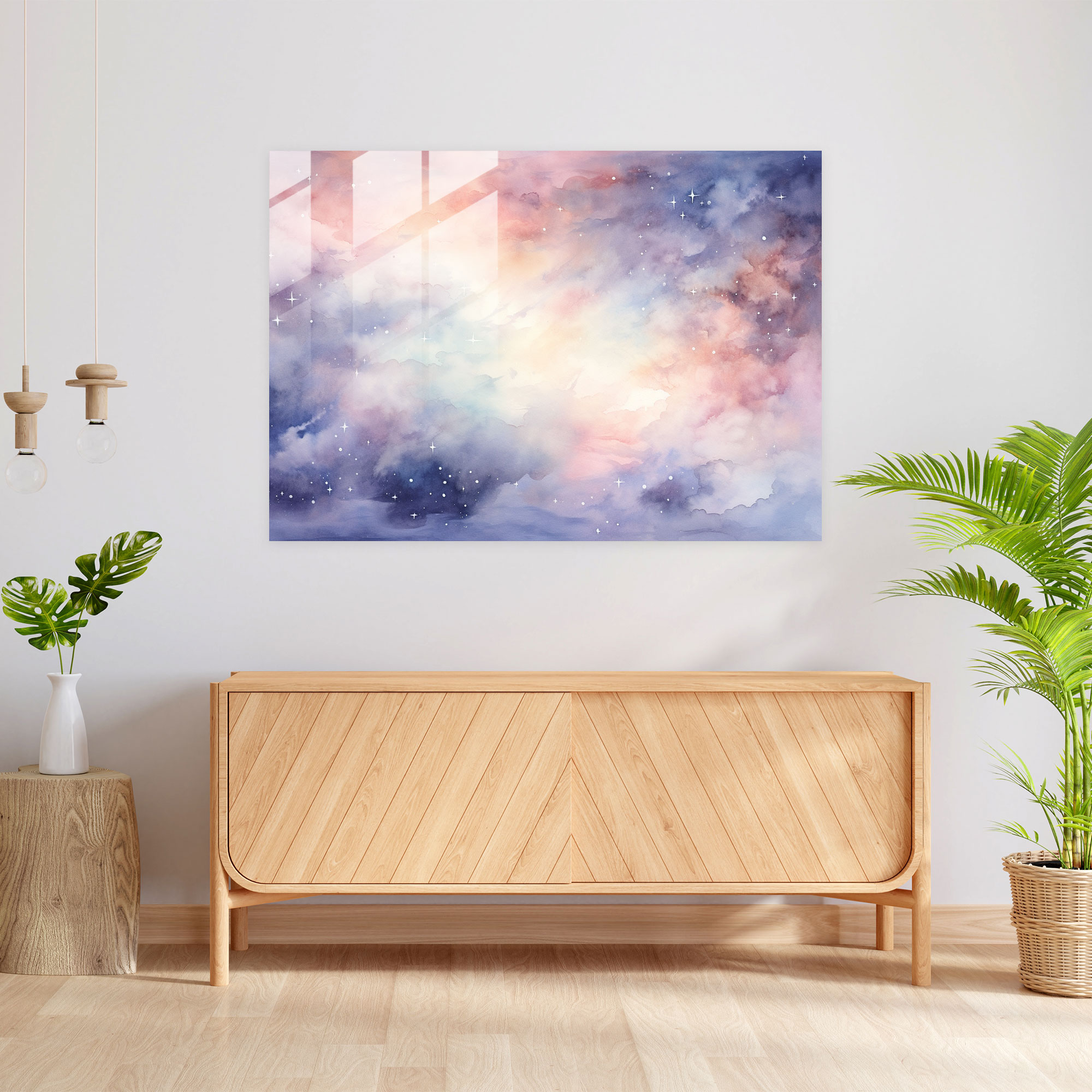 Galaxy Glass Art - Earth, Modern Art, Home Decoration, Serene
