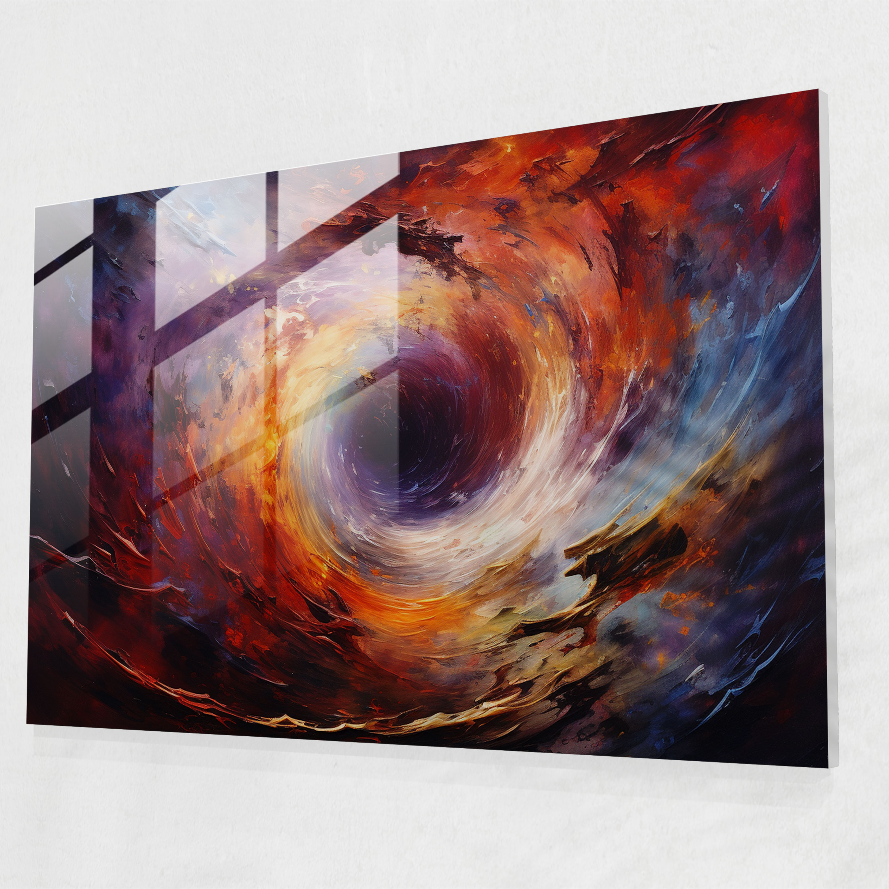 Galaxy Glass Print - Earth, Bold Brushstrokes, Modern Art, Galaxy