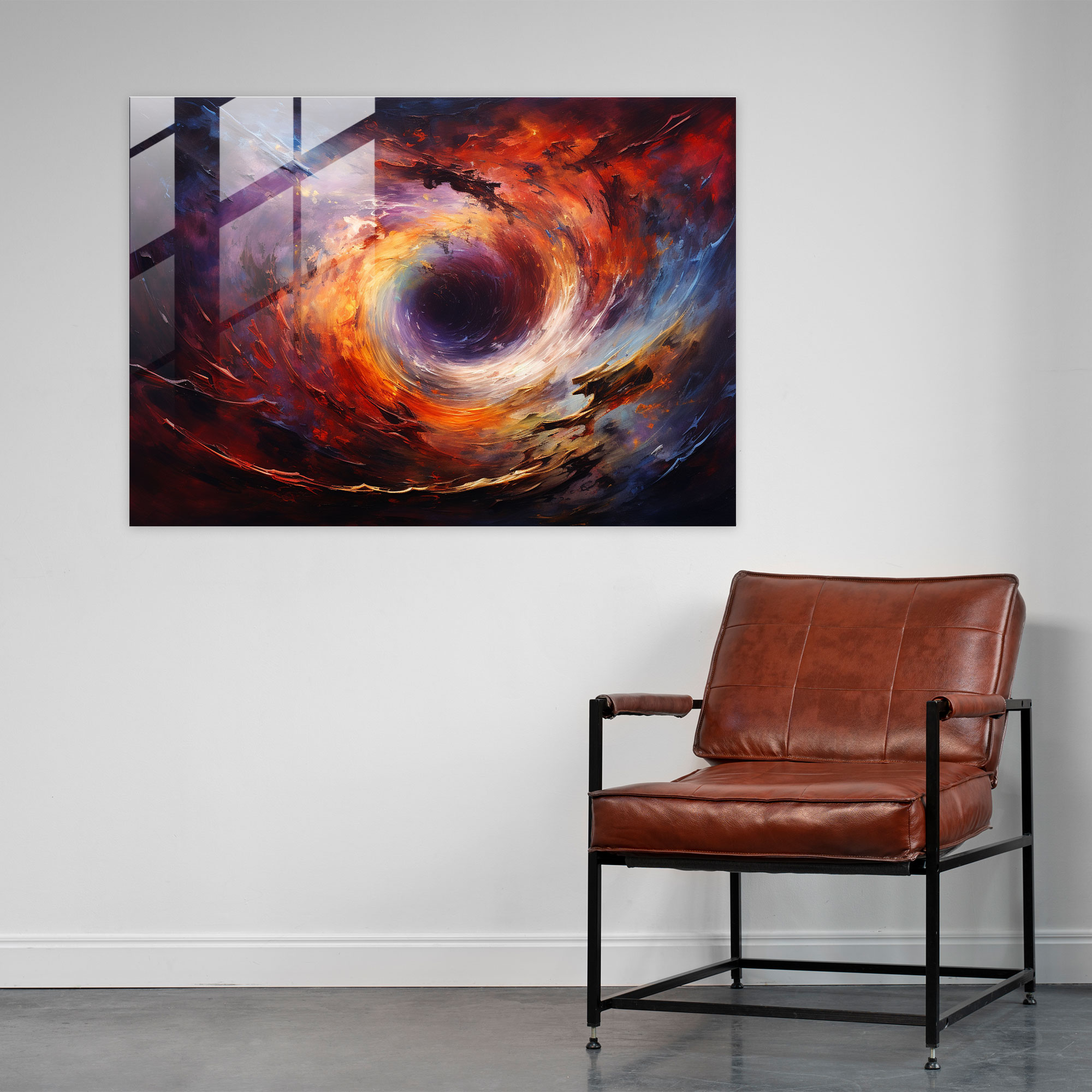 Galaxy Glass Print - Earth, Bold Brushstrokes, Modern Art, Galaxy