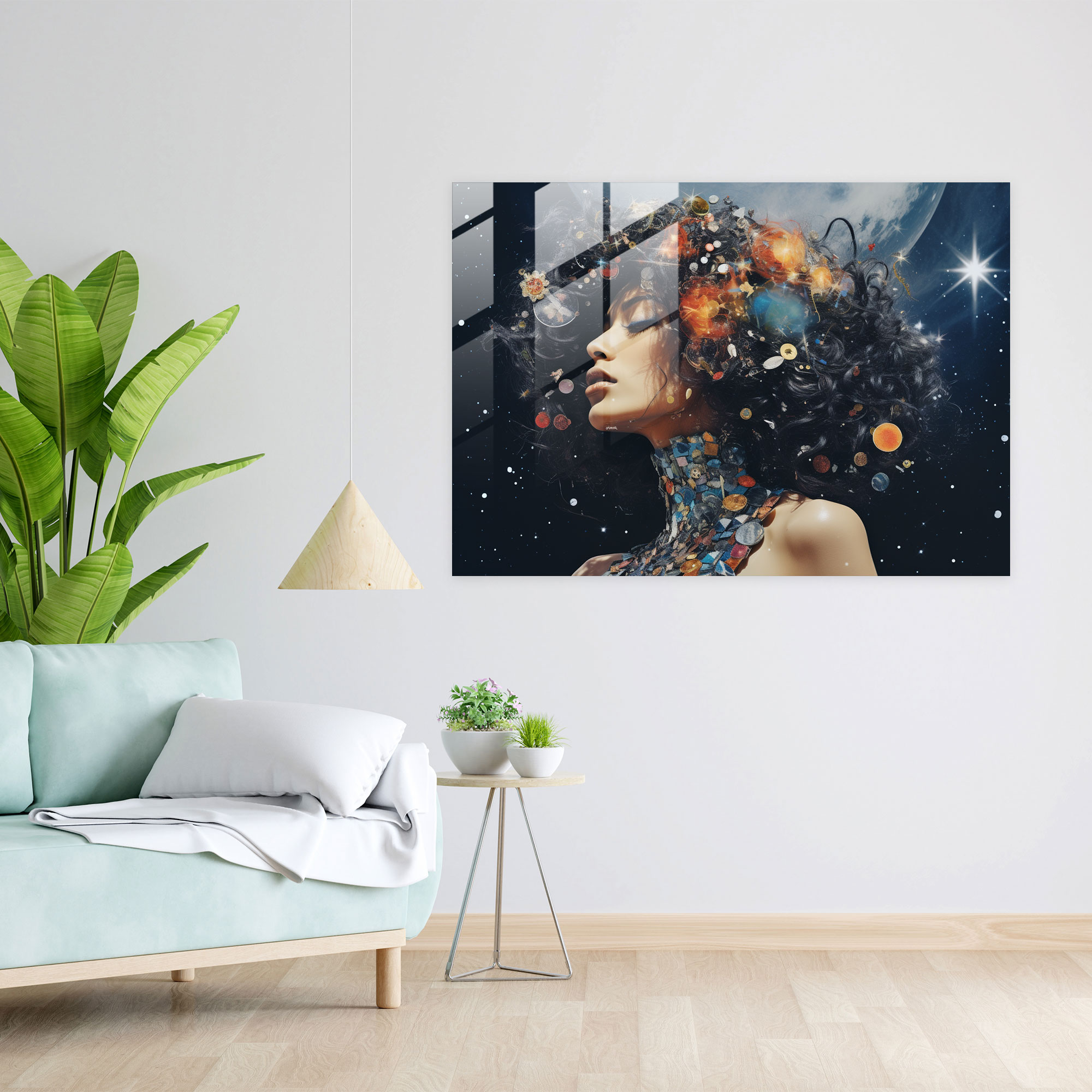 Glasbild Galaxie Wandkunst - Erde Wohnkultur Moderne Kunst