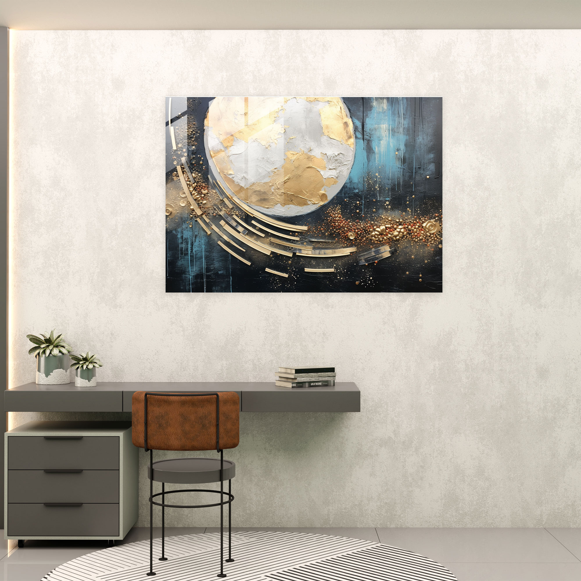 Galaxy Glass Print - Earth, Glass Print, Mixed Media Artwork, Galaxy