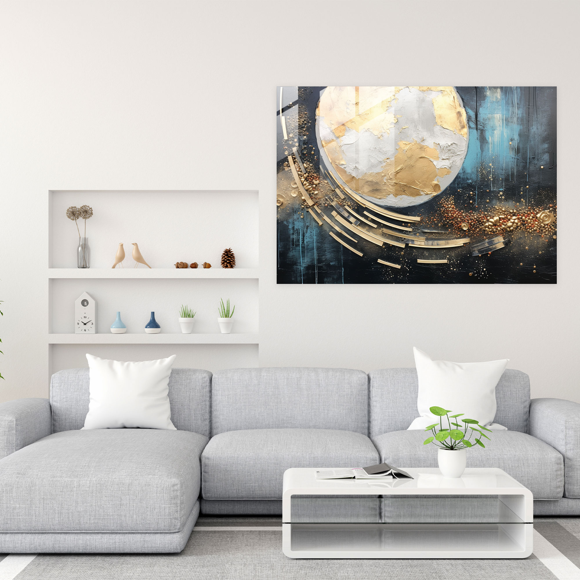 Galaxy Glass Print - Earth, Glass Print, Mixed Media Artwork, Galaxy