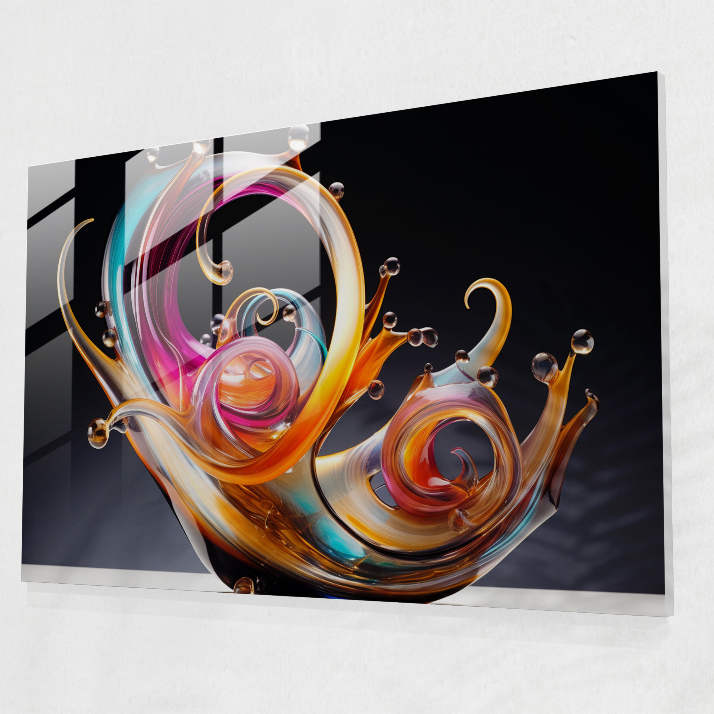 Galaxy Glass Art - Earth, Home Decoration, Three-Dimensional, Sculptural Glass Art