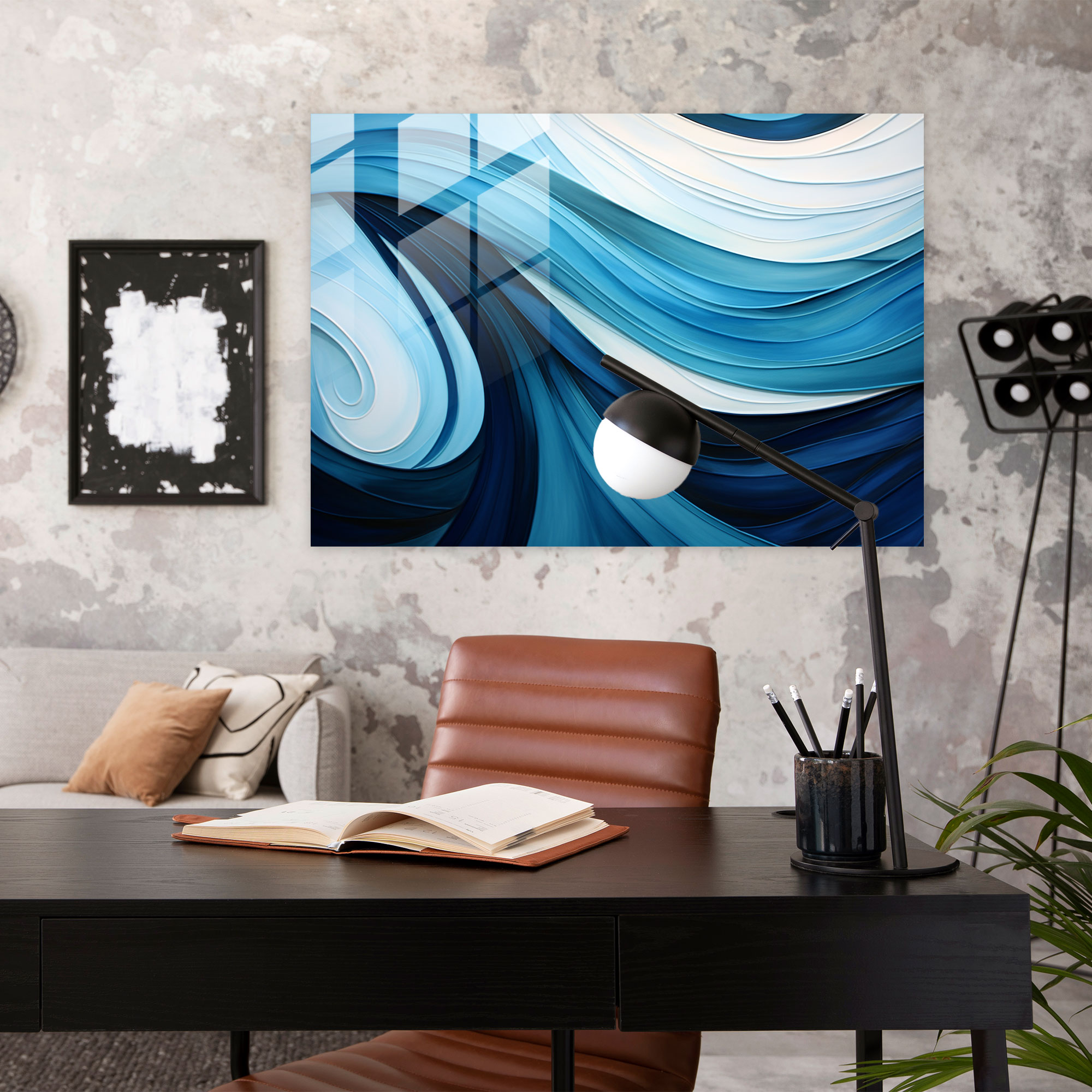 Satürn Cam Tablo - Dünya Modern Sanat Ev Dekorasyonu