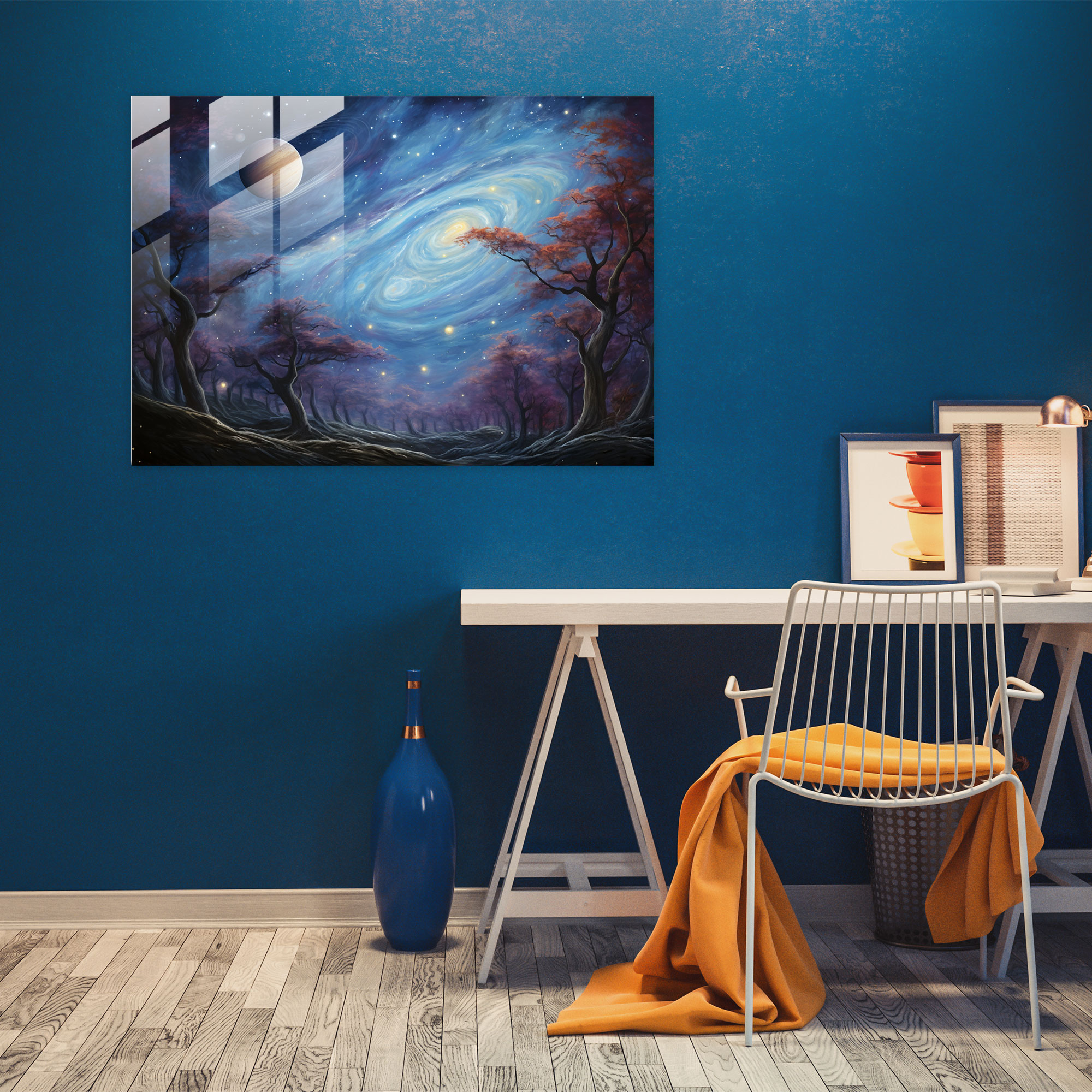 Göksel Cam Duvar Sanatı - Dünya Yıldızlar Jüpiter Modern Sanat