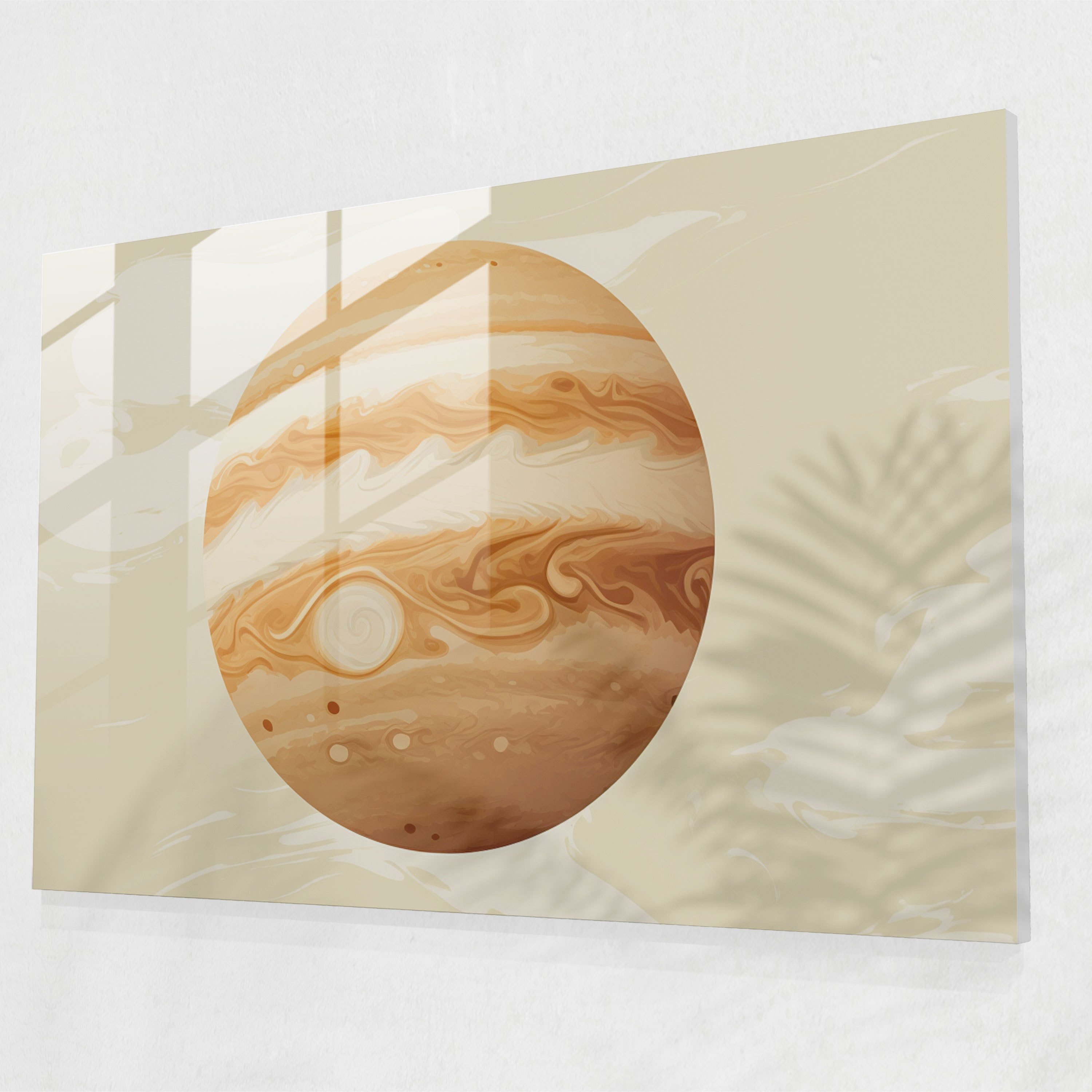 Minimalist Jupiter Glass Print - Earth, Home Decoration, Glass Wall Art, Wall Decoration