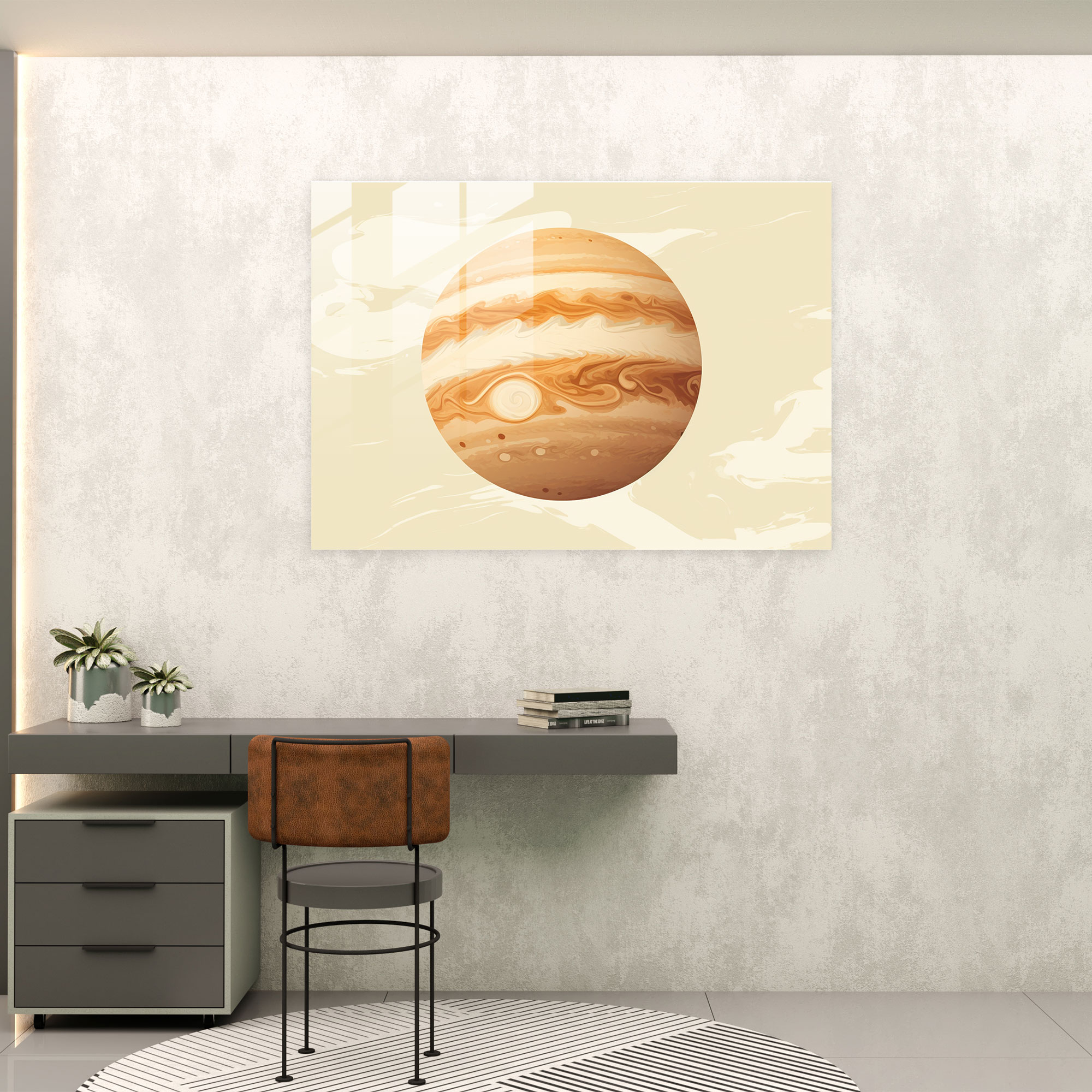 Minimalist Jupiter Glass Print - Earth, Home Decoration, Glass Wall Art, Wall Decoration