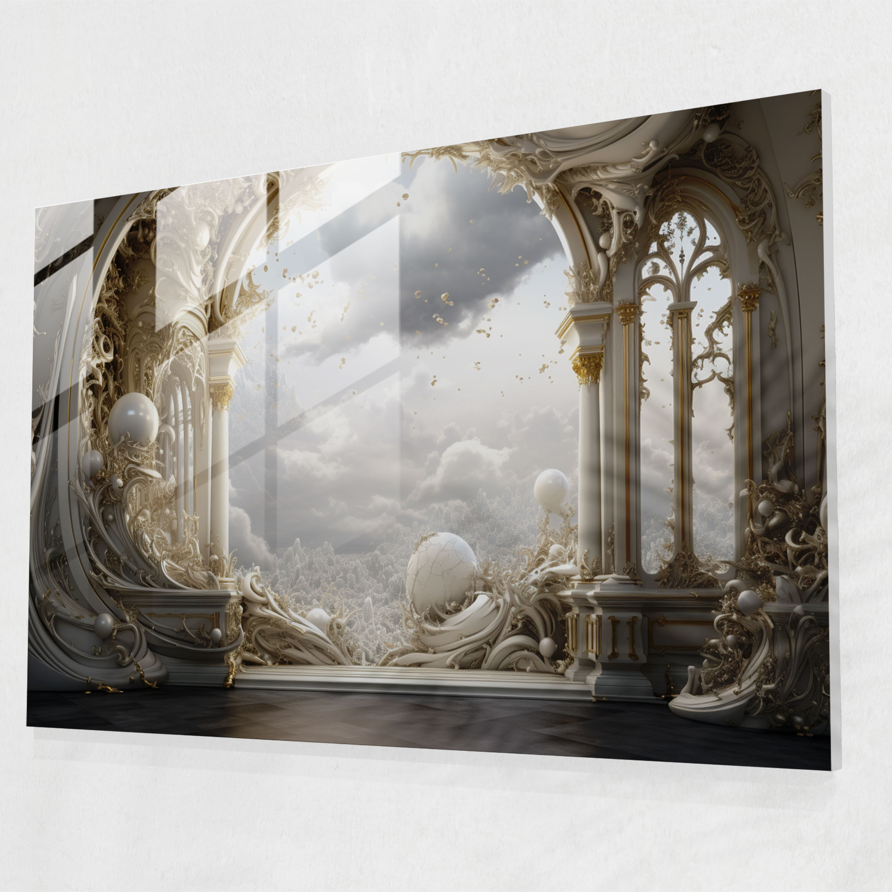 Realistic Jupiter Glass Print - Earth, Intricate Details, Textures, Modern Art