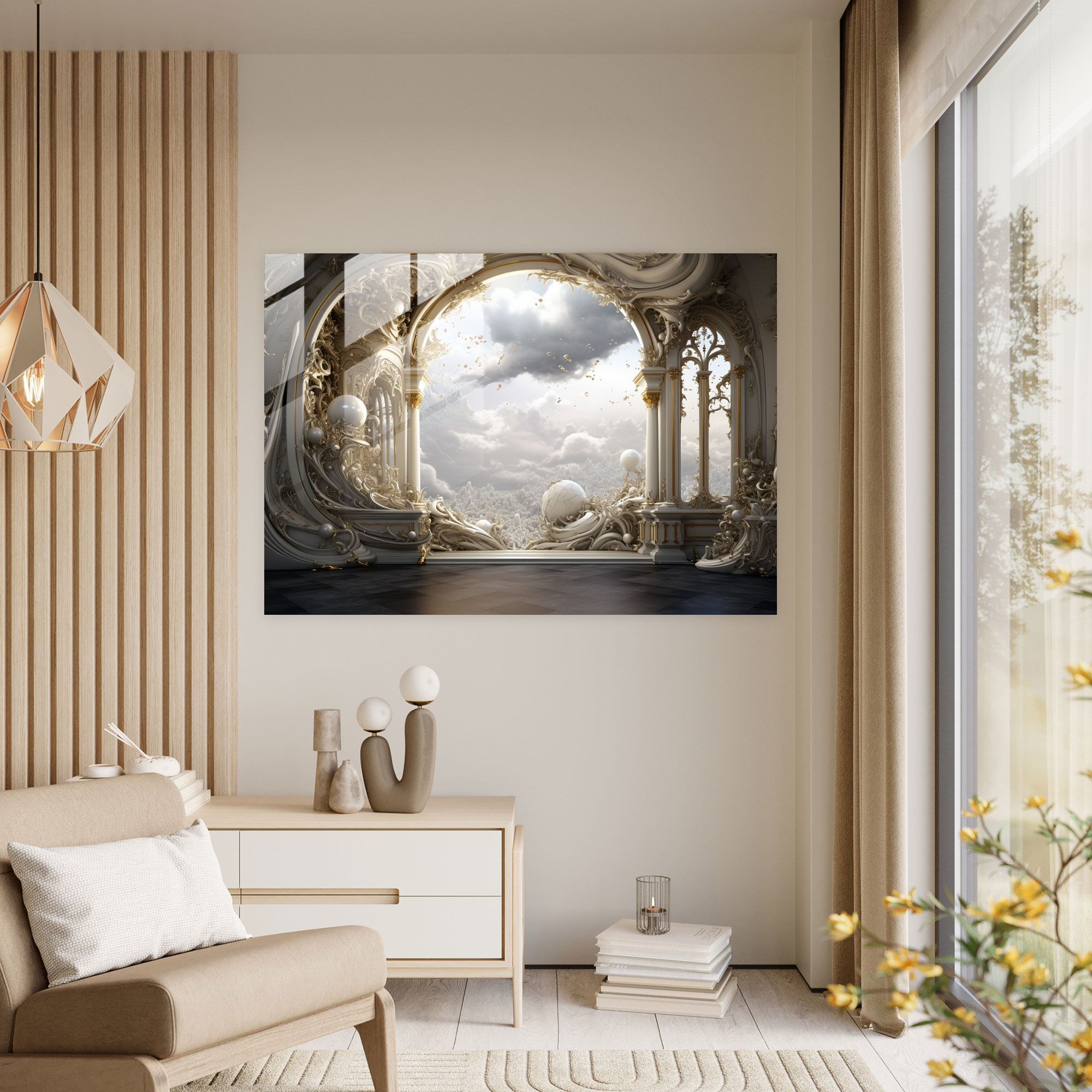 Realistic Jupiter Glass Print - Earth, Intricate Details, Textures, Modern Art
