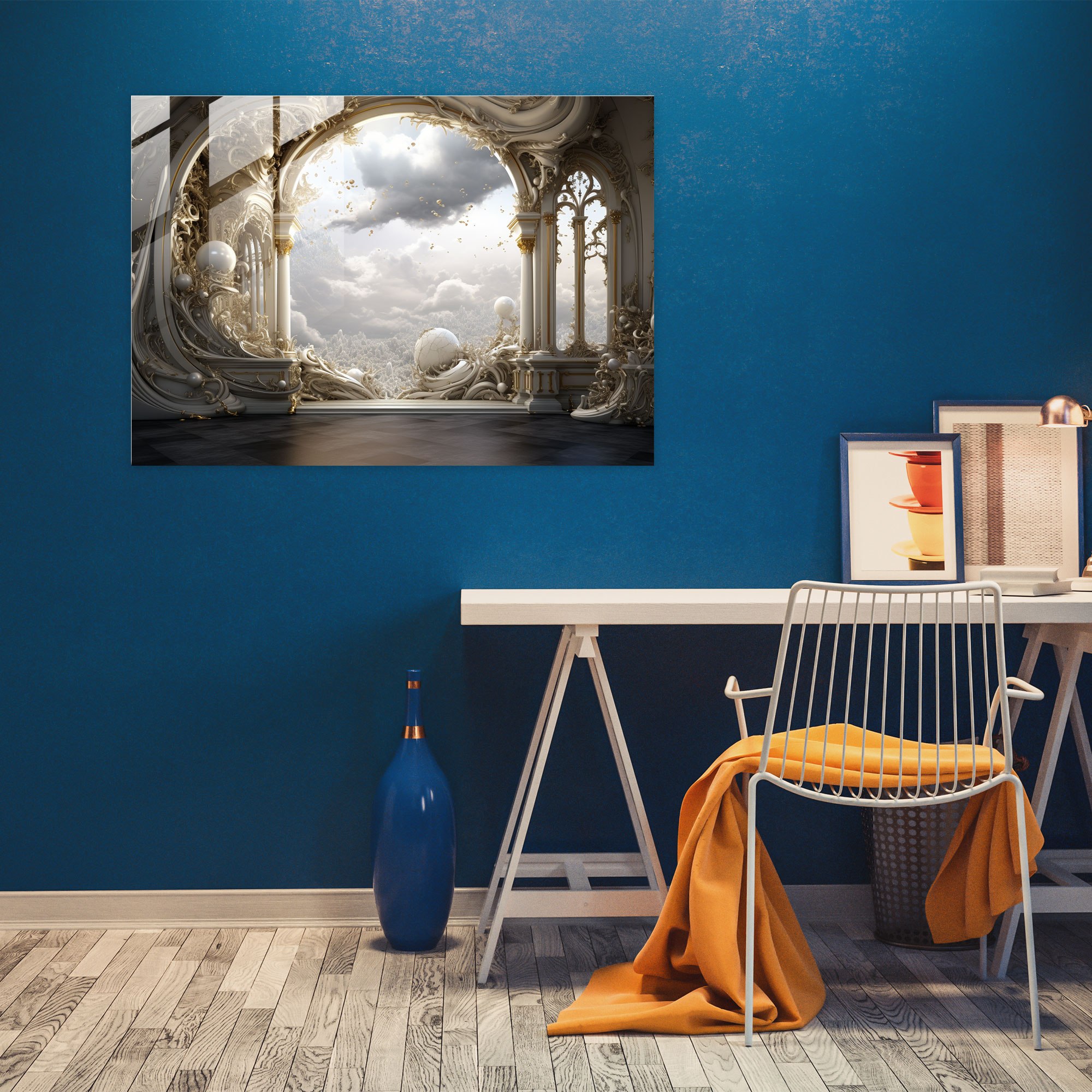 Realistic Jupiter Glass Print - Earth, Intricate Details, Textures, Modern Art