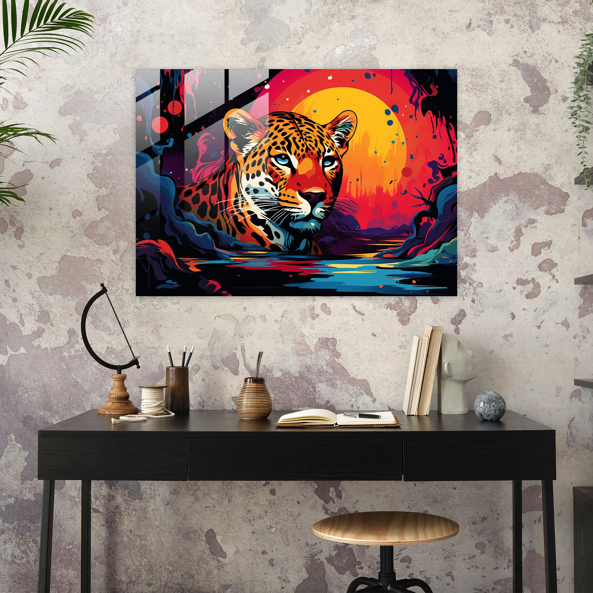Pop Art Jupiter Glass Print - Earth, Modern Art, Jupiter, Home Decoration