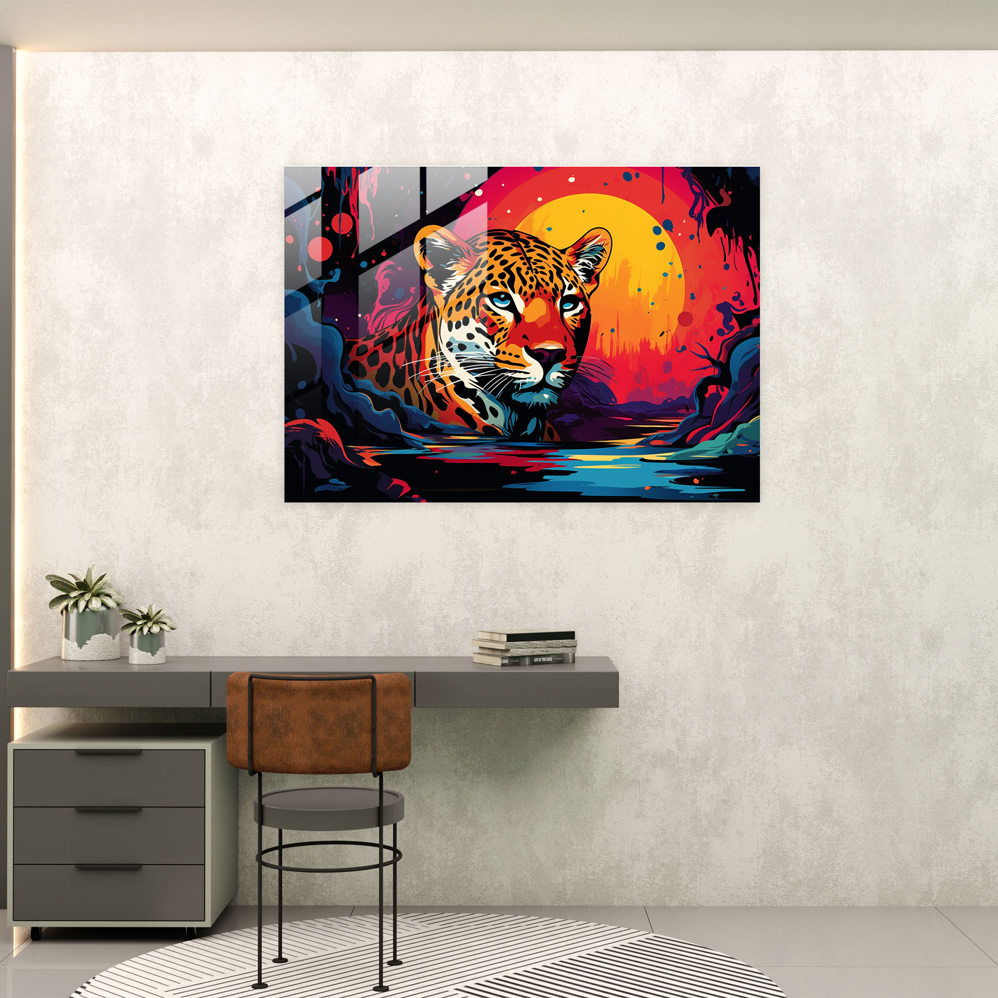 Pop Art Jupiter Glass Print - Earth, Modern Art, Jupiter, Home Decoration