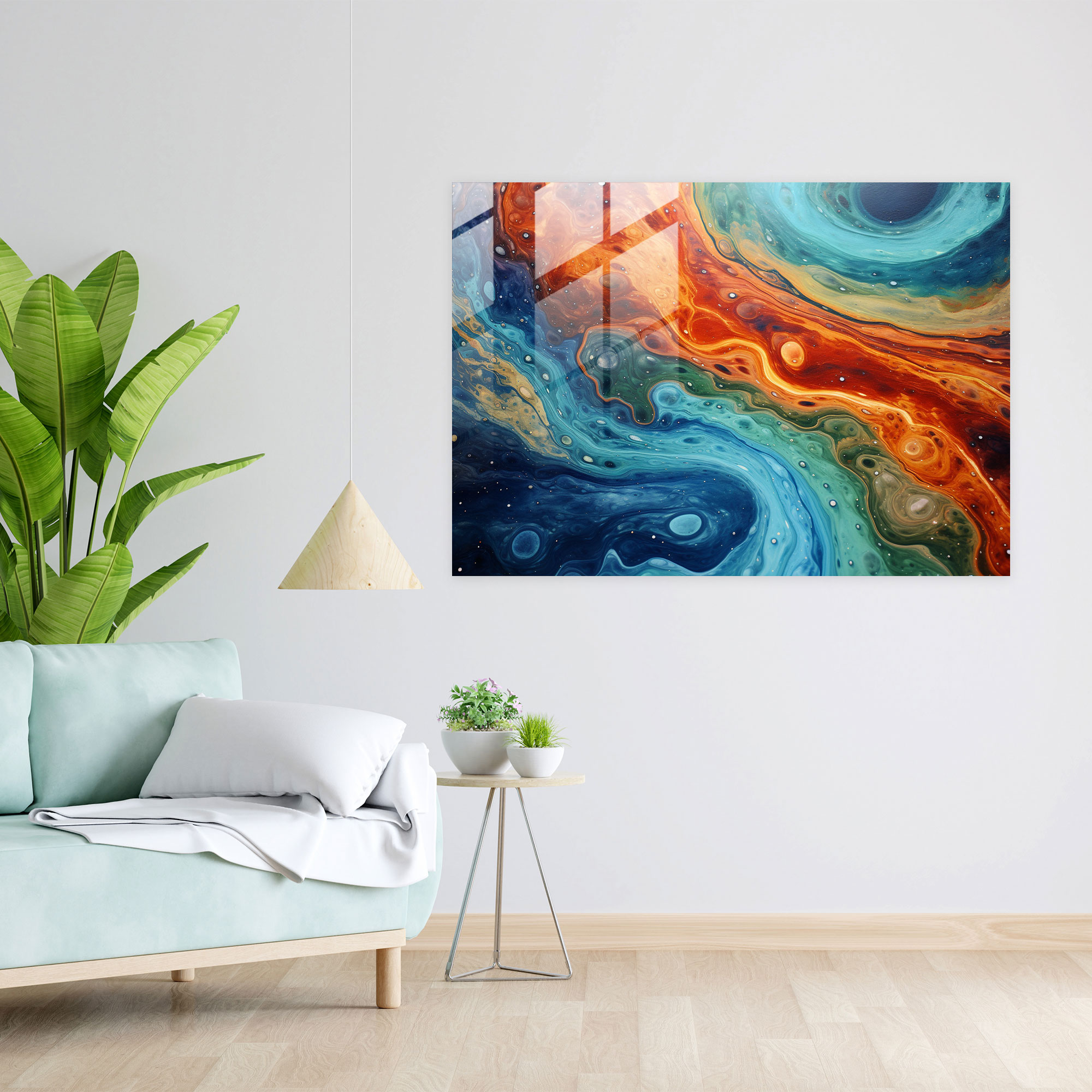 Abstract Glass Print Of Jupiter - Earth, Jupiter, Glass Print, Celestial Beauty