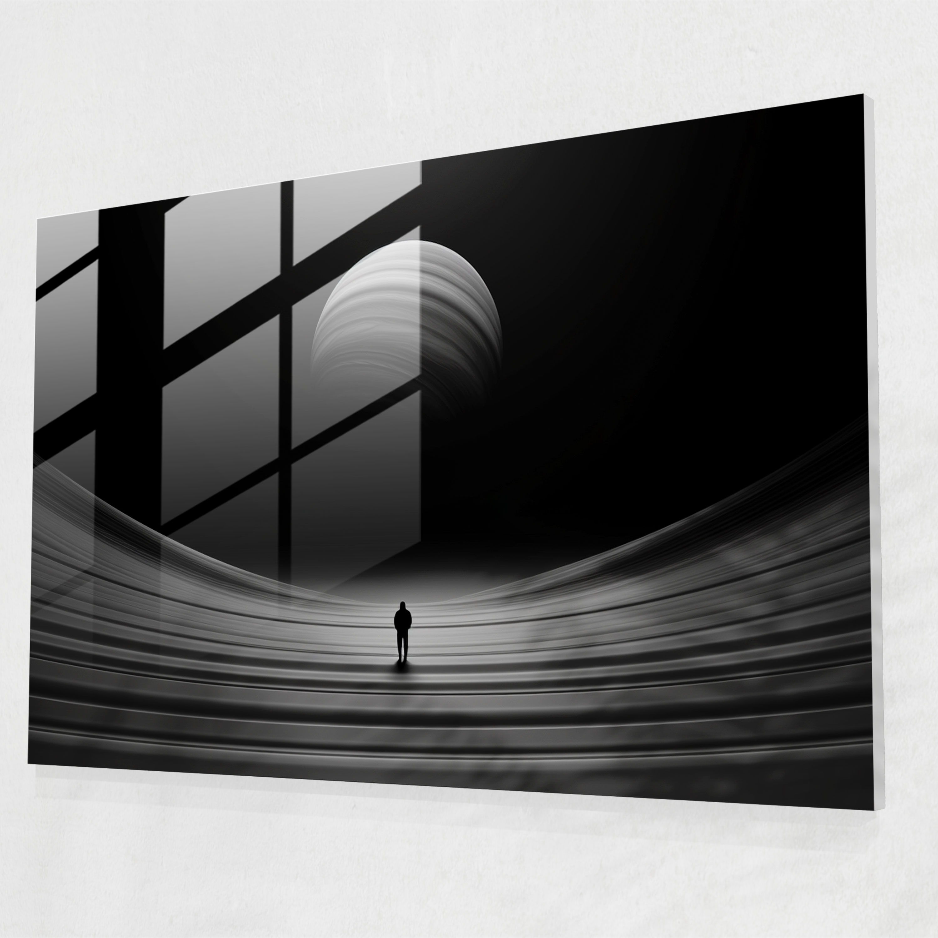 Minimalist Glass Print Of Jupiter - Earth, Glass Wall Art, Home Decoration, Glass Art