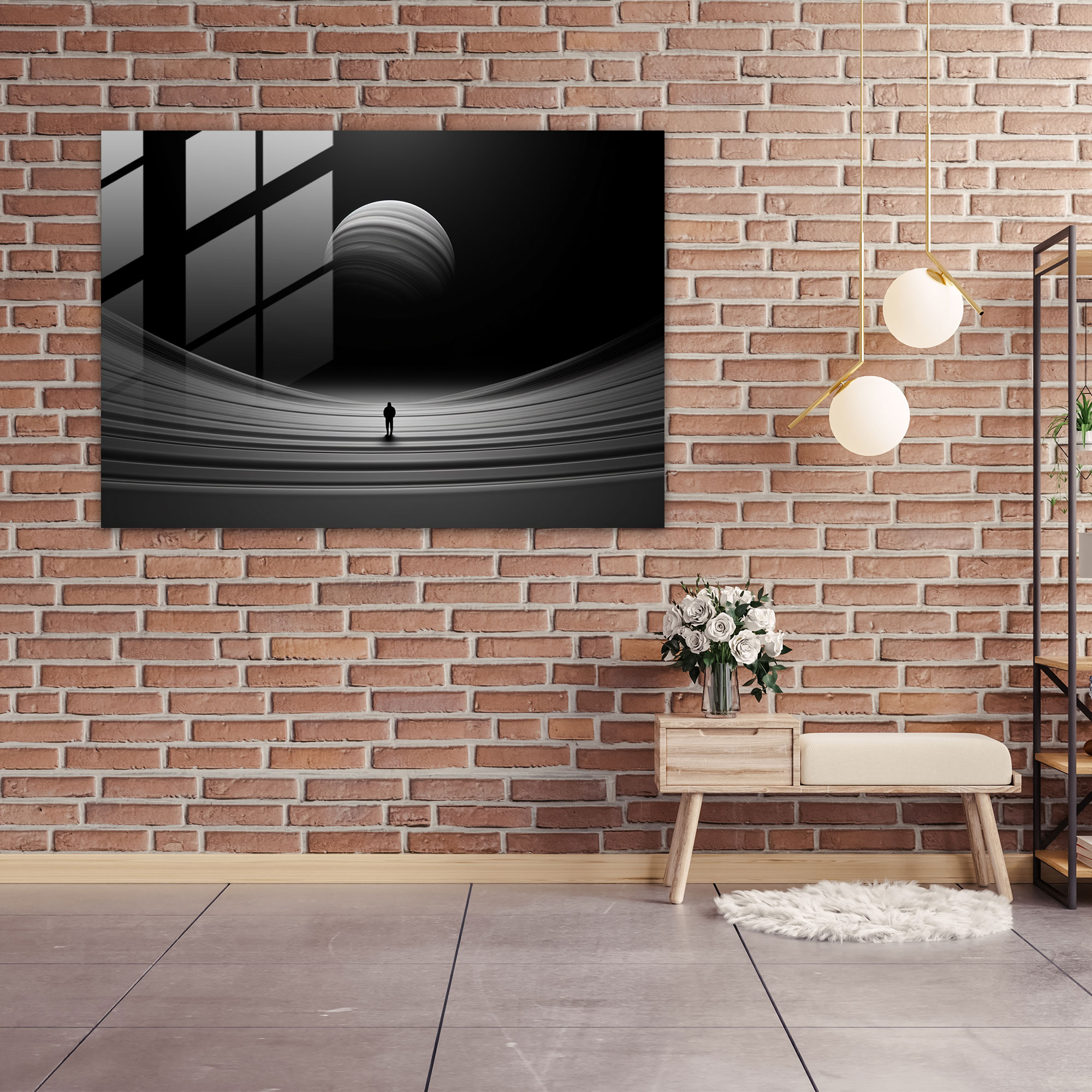 Minimalist Glass Print Of Jupiter - Earth, Glass Wall Art, Home Decoration, Glass Art
