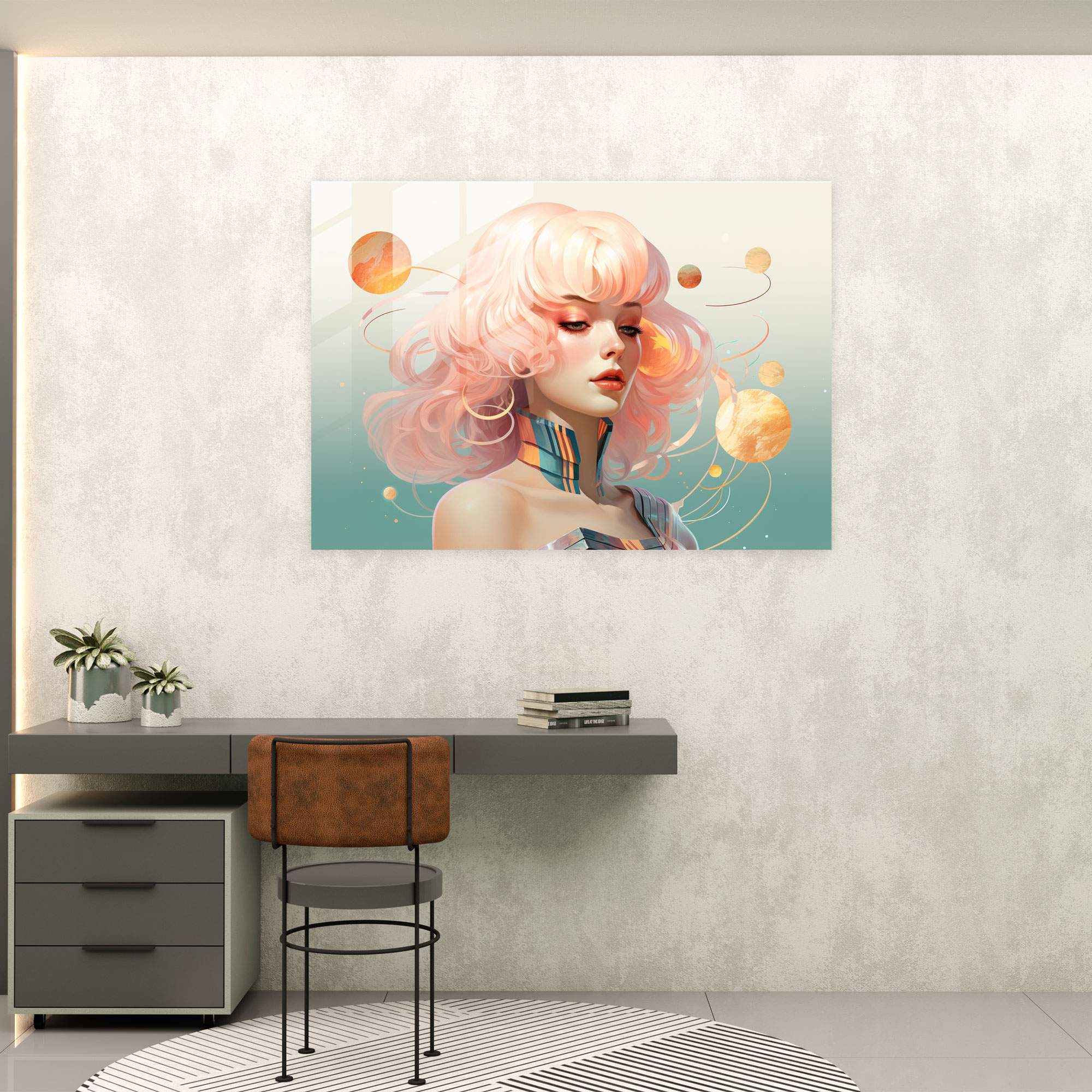 Retro Glass Wall Art Of Jupiter - Earth, Glass Print, Retro, Modern Art