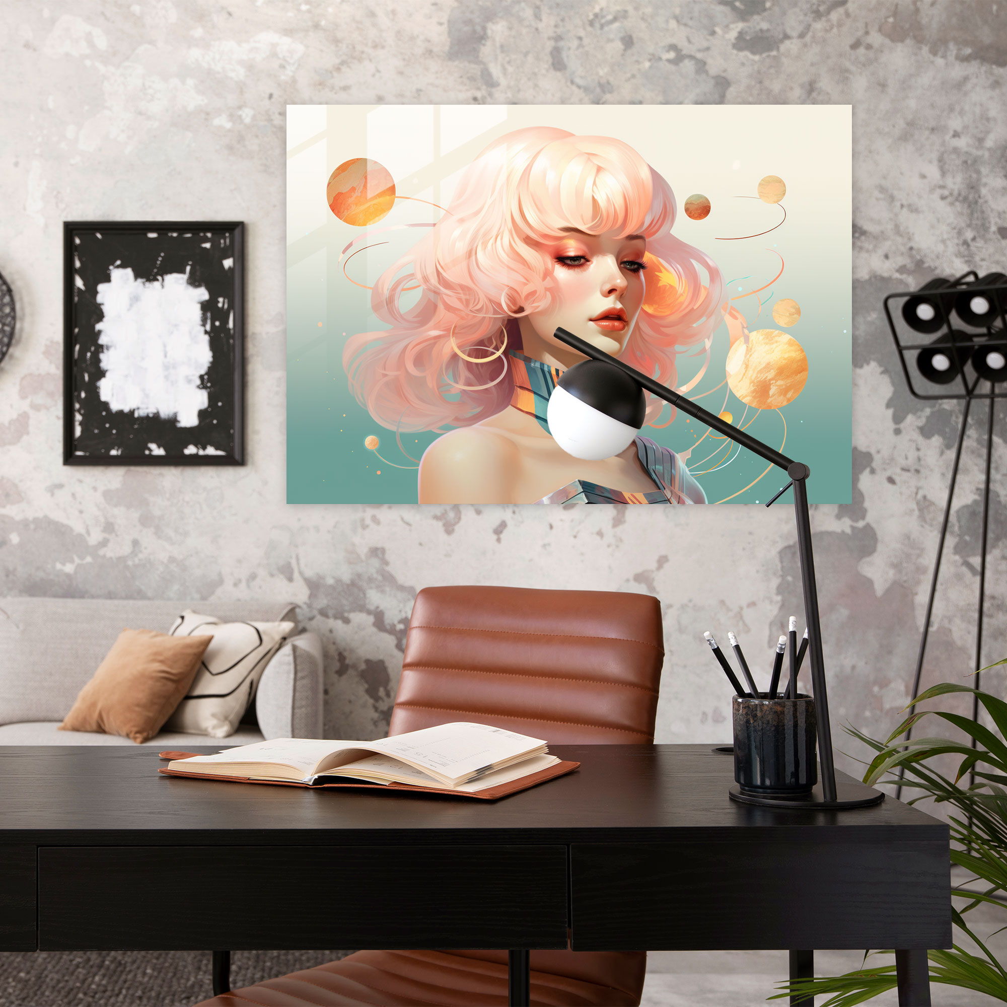 Retro Glass Wall Art Of Jupiter - Earth, Glass Print, Retro, Modern Art