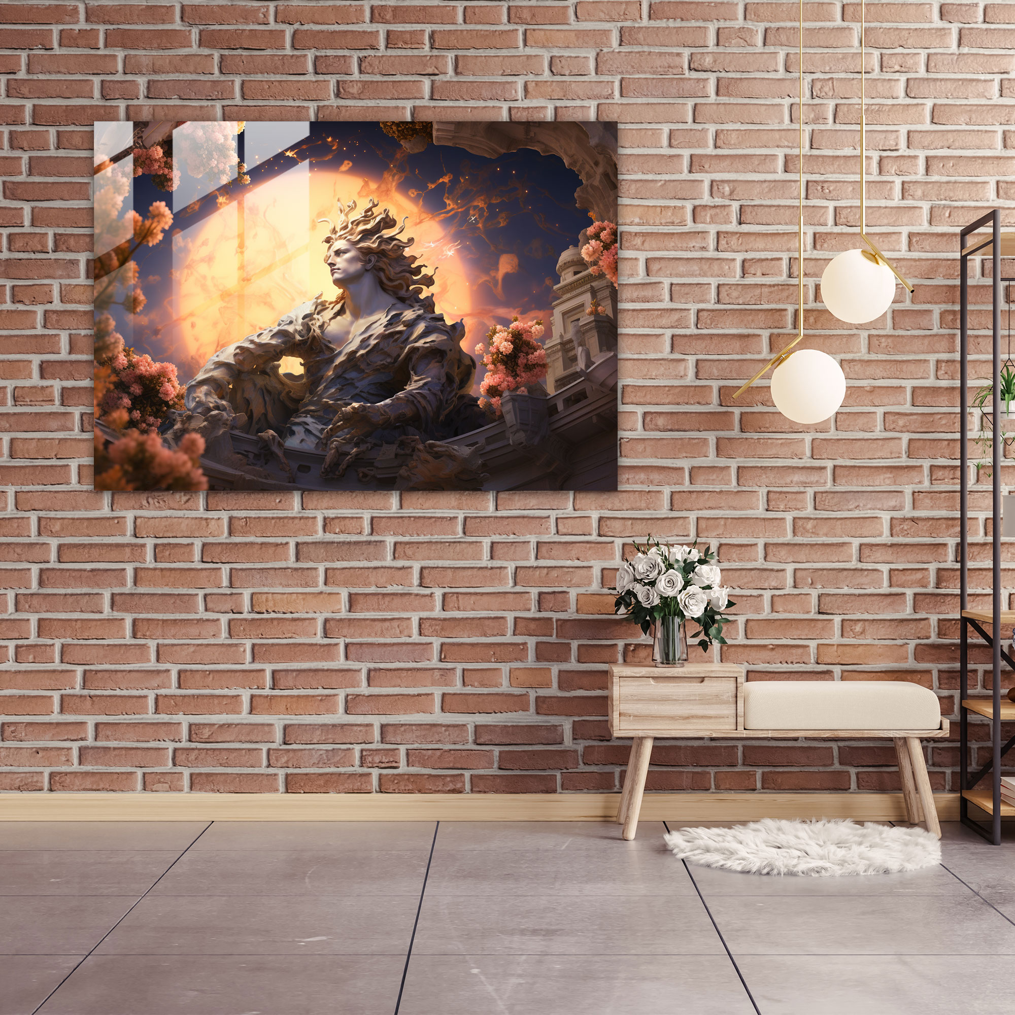 Nature-Inspired Glass Print Of Jupiter - Earth, Celestial Flowers, Glass Wall Art, Glass Art