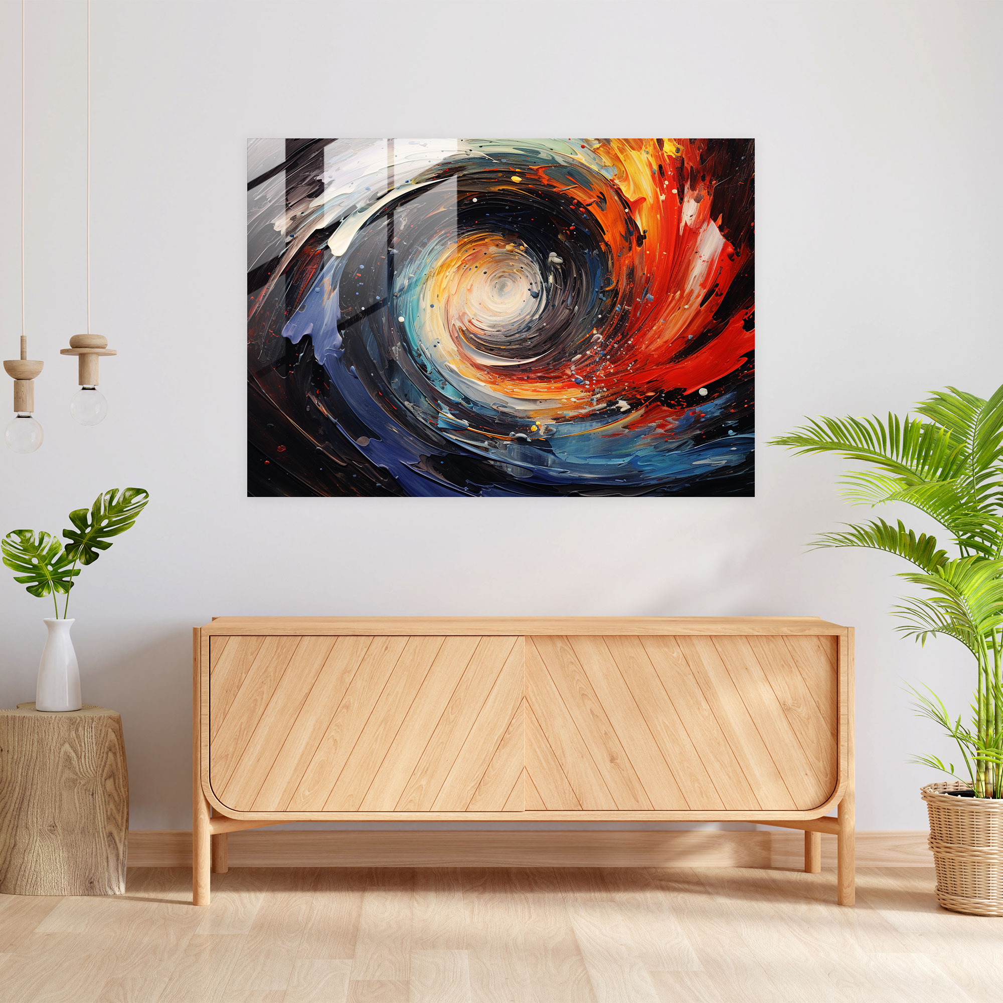 Black Hole Glass Print - Earth, Colorful, Wall Decoration, Glass Wall Art