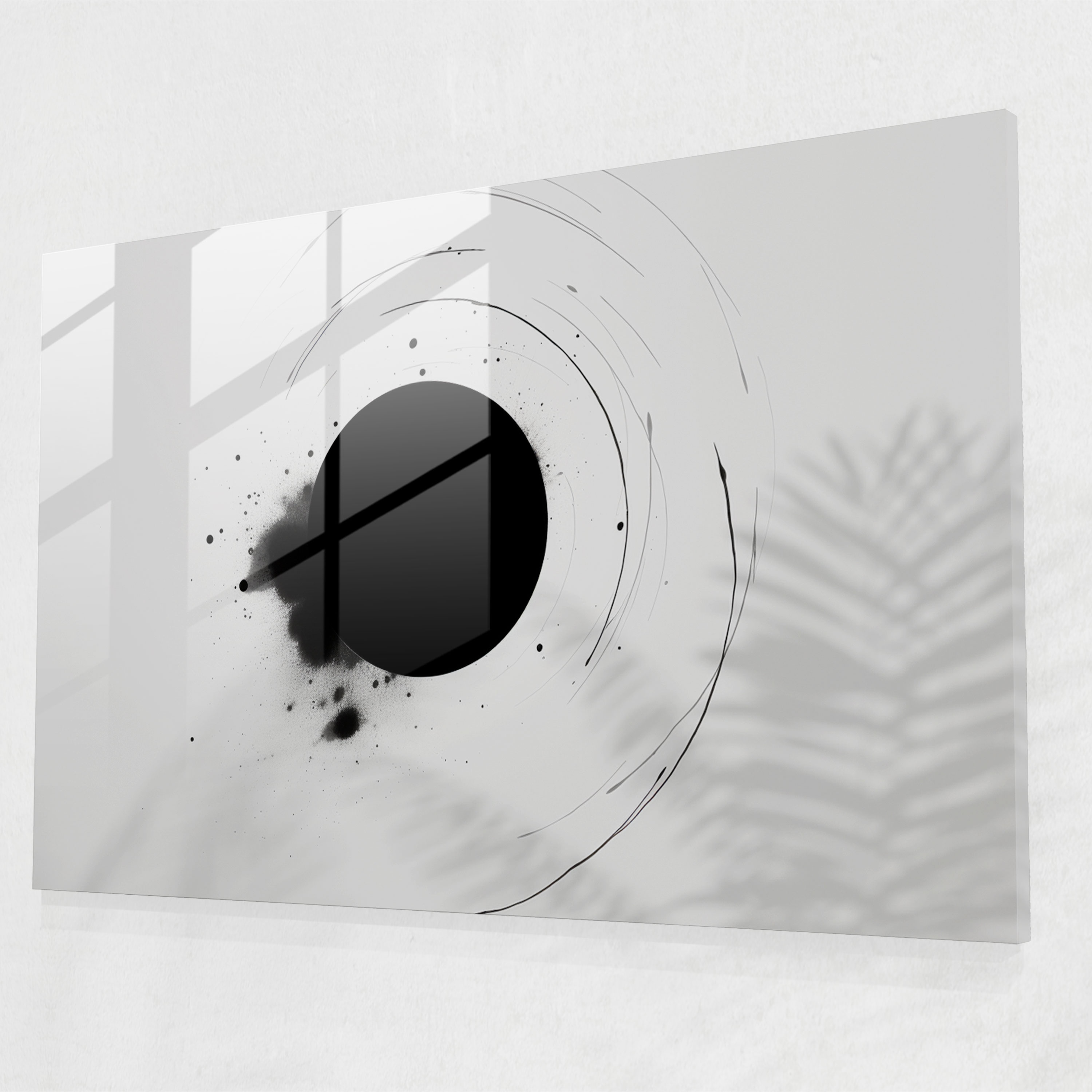 Minimalist Black Hole Glass Wall Art - Earth, Glass Wall Art, Black Hole, Glass Art