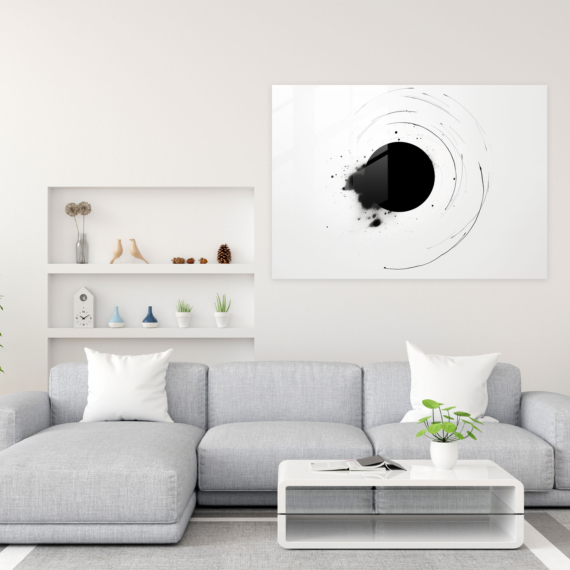 Minimalist Black Hole Glass Wall Art - Earth, Glass Wall Art, Black Hole, Glass Art