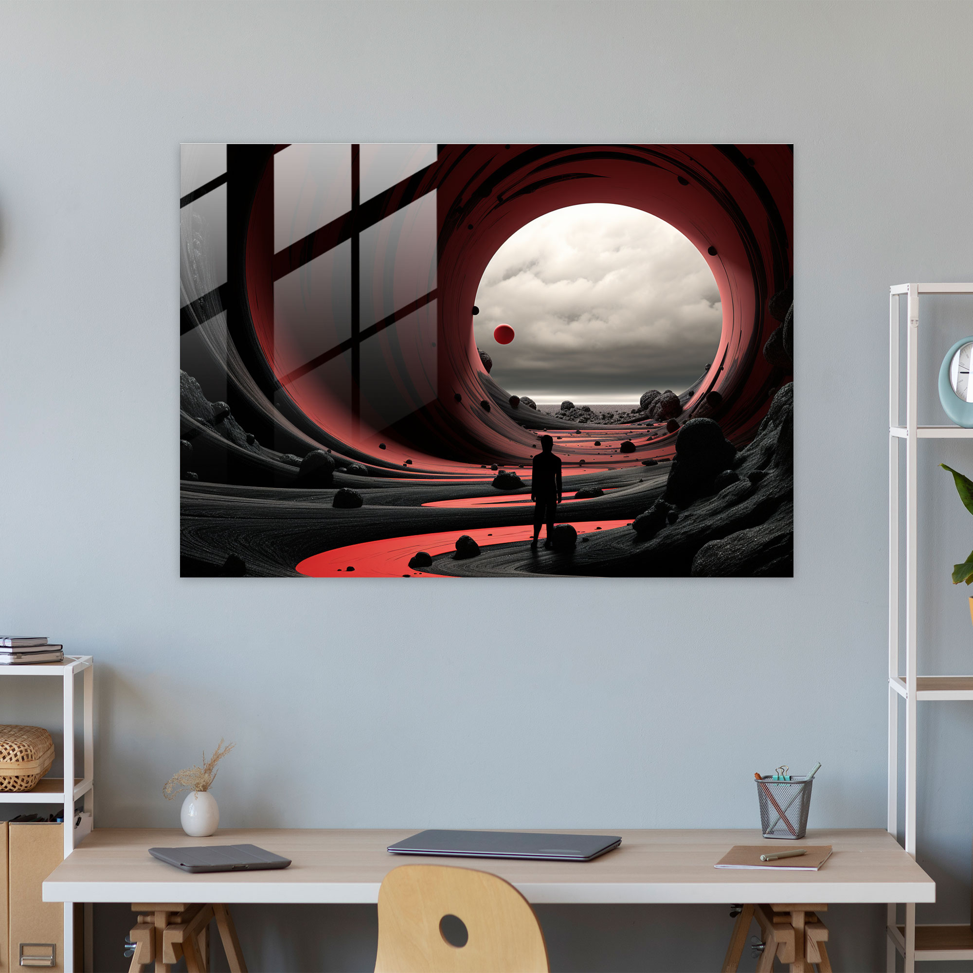 Surreal Black Hole Glass Wall Art - Earth, Home Decoration, Black Hole, Glass Print