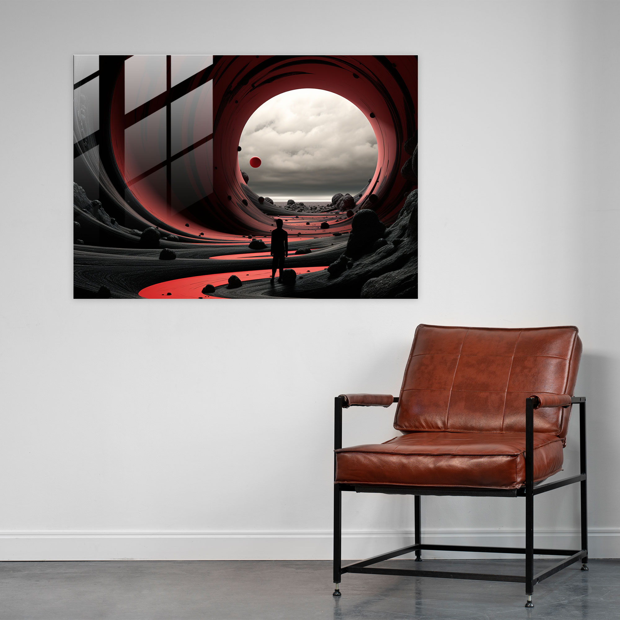 Surreal Black Hole Glass Wall Art - Earth, Home Decoration, Black Hole, Glass Print