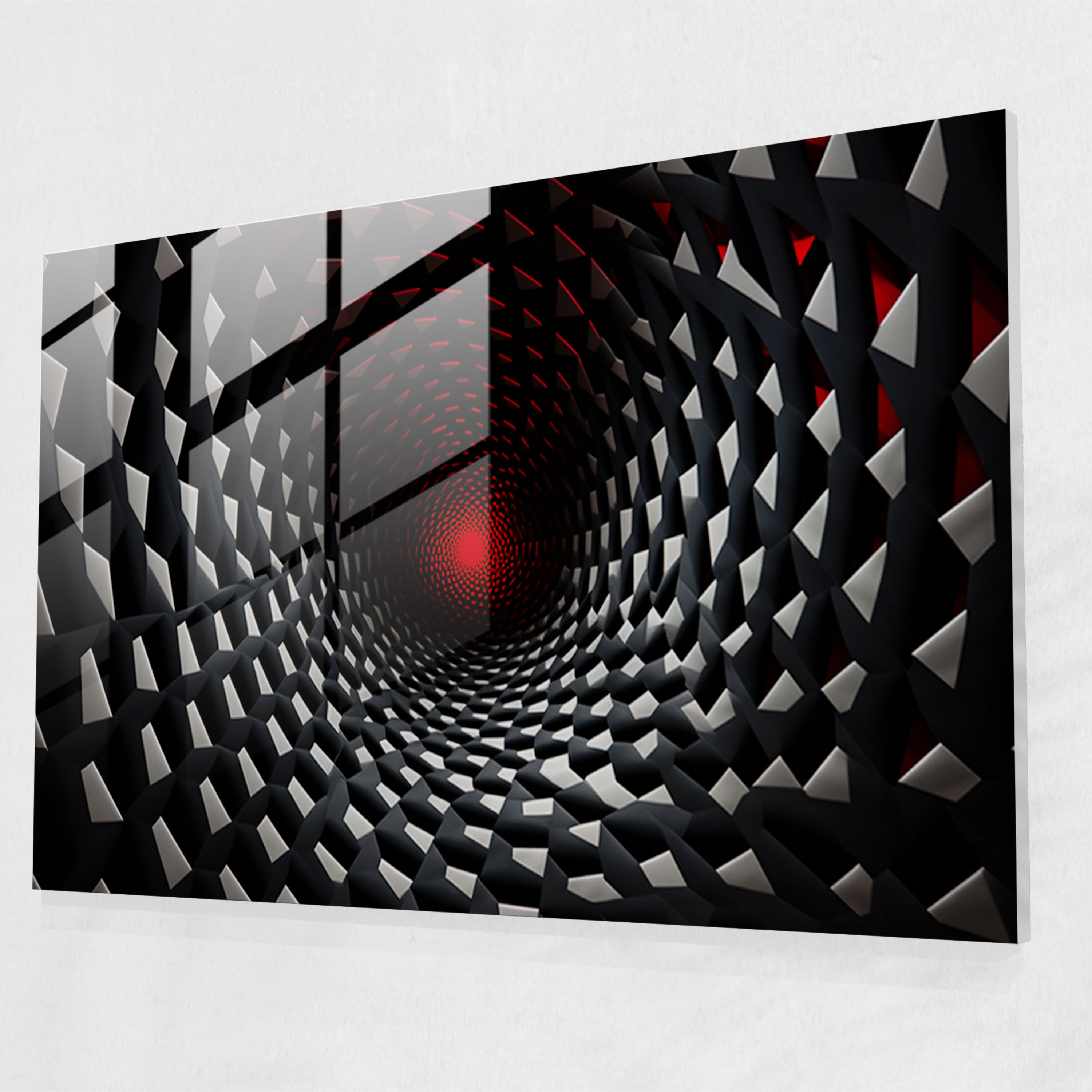 Geometric Black Hole Glass Print - Earth, Black Hole, Geometric Design, Bold