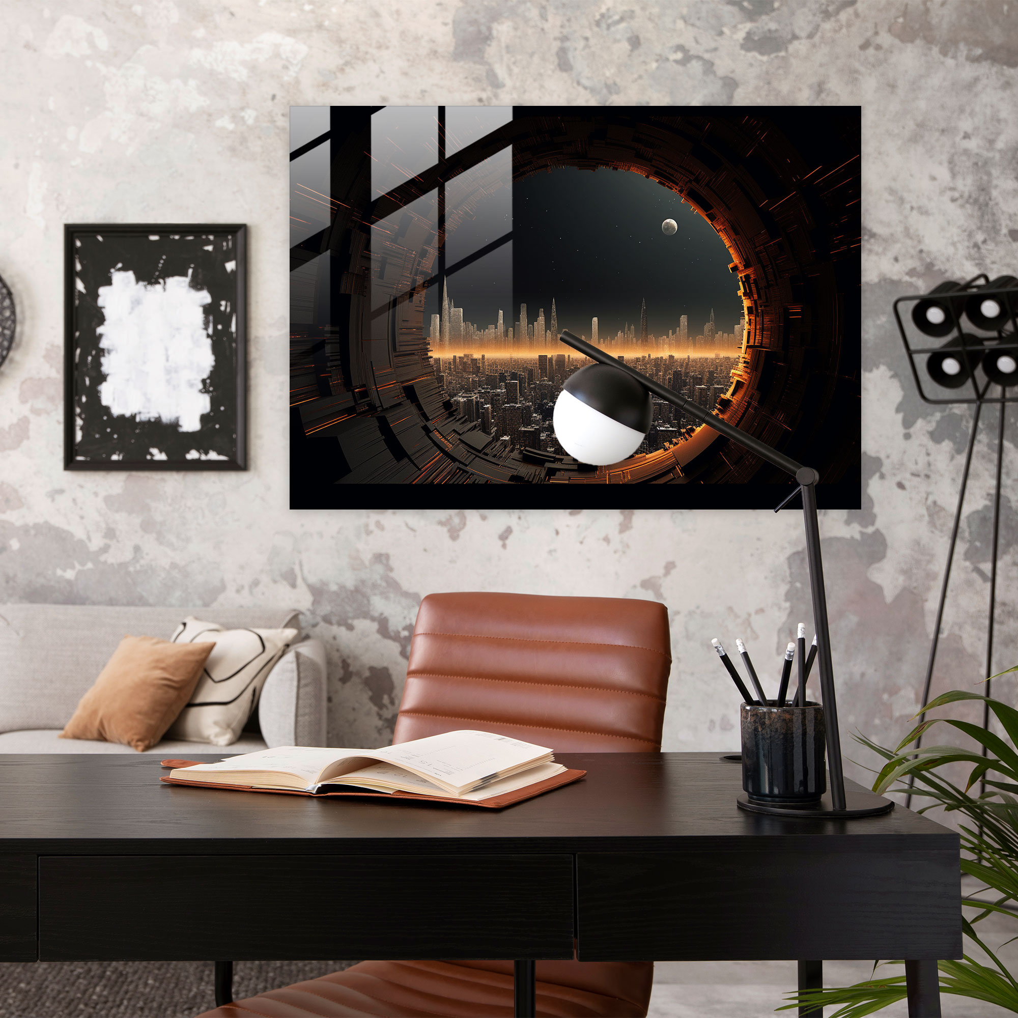 Futuristic Black Hole Glass Print - Earth, Sucked Into A Black Hole, Home Decoration, Black Hole