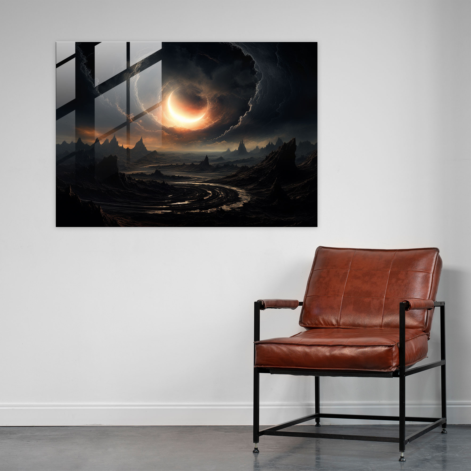Celestial Black Hole Glass Print - Earth, Focal Point, Glass Wall Art, Celestial Scene