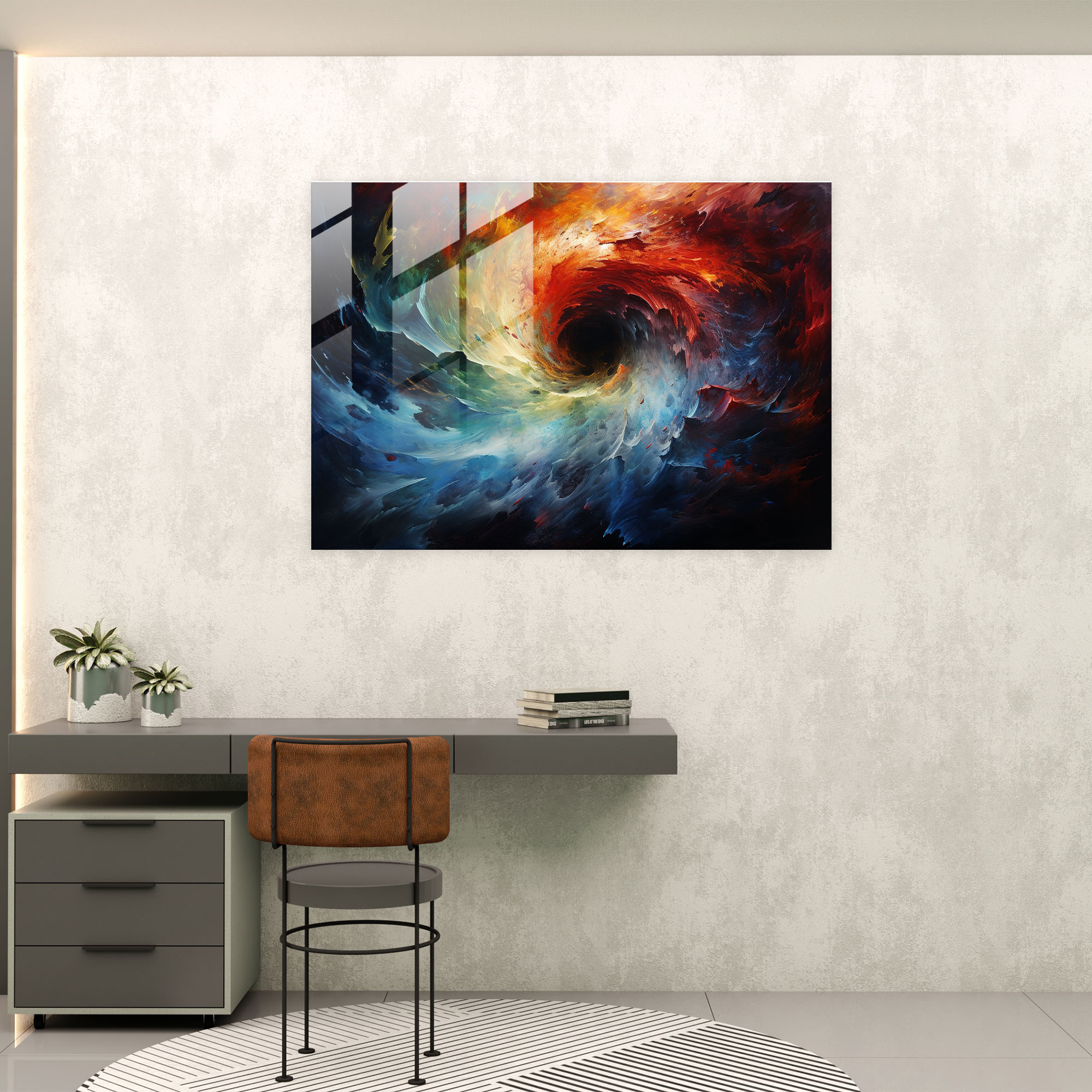 Black Hole Glass Print - Earth, Swirling Vortex, Hyperealistic, Glass Wall Art