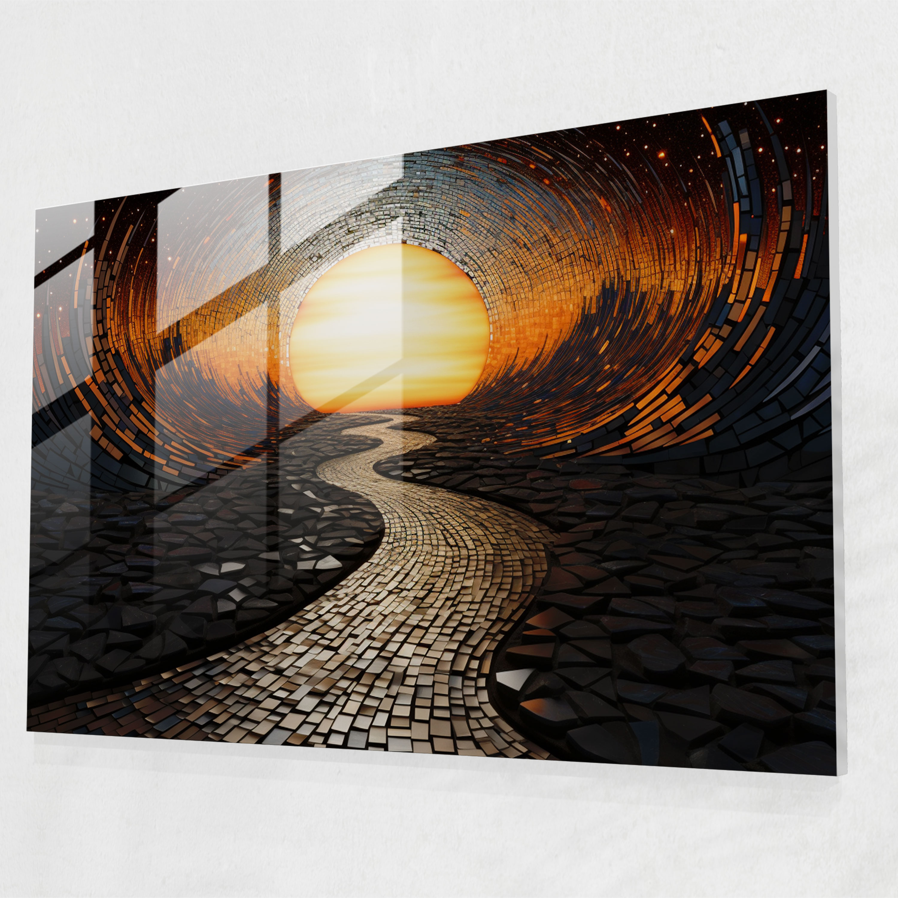 Dreamscape Black Hole Glass Print - Earth, Glass Wall Art, Wall Decoration, Glass Print