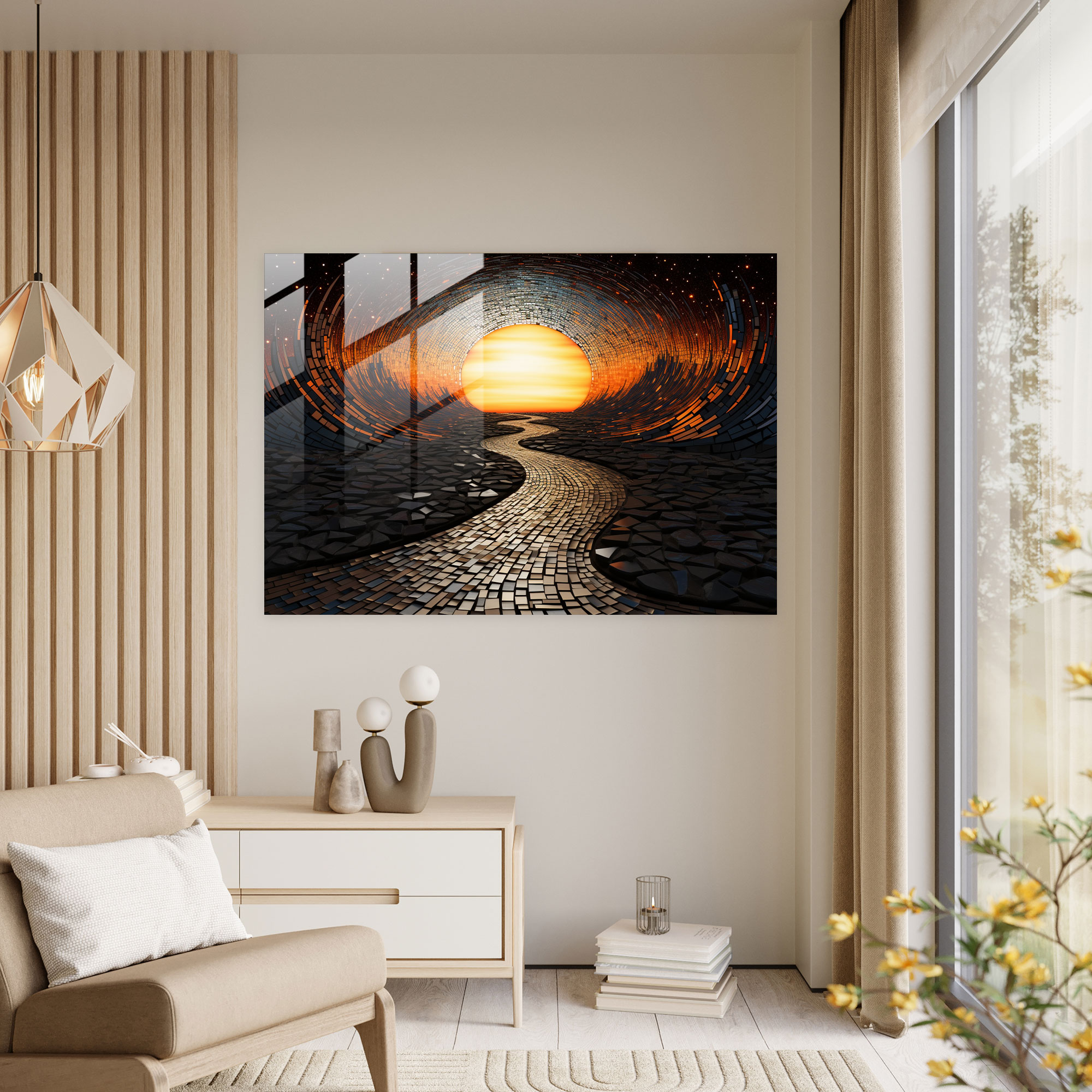 Dreamscape Black Hole Glass Print - Earth, Glass Wall Art, Wall Decoration, Glass Print