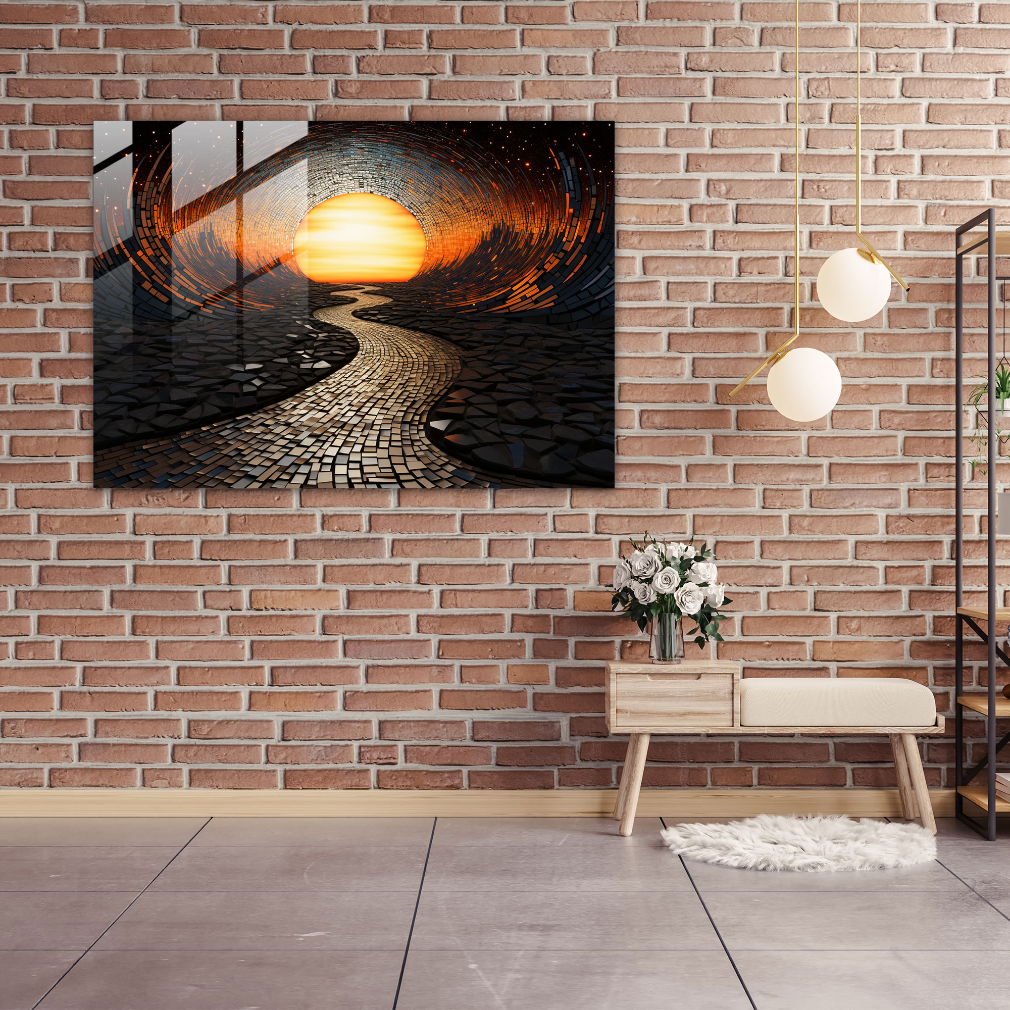Dreamscape Black Hole Glass Print - Earth, Glass Wall Art, Wall Decoration, Glass Print