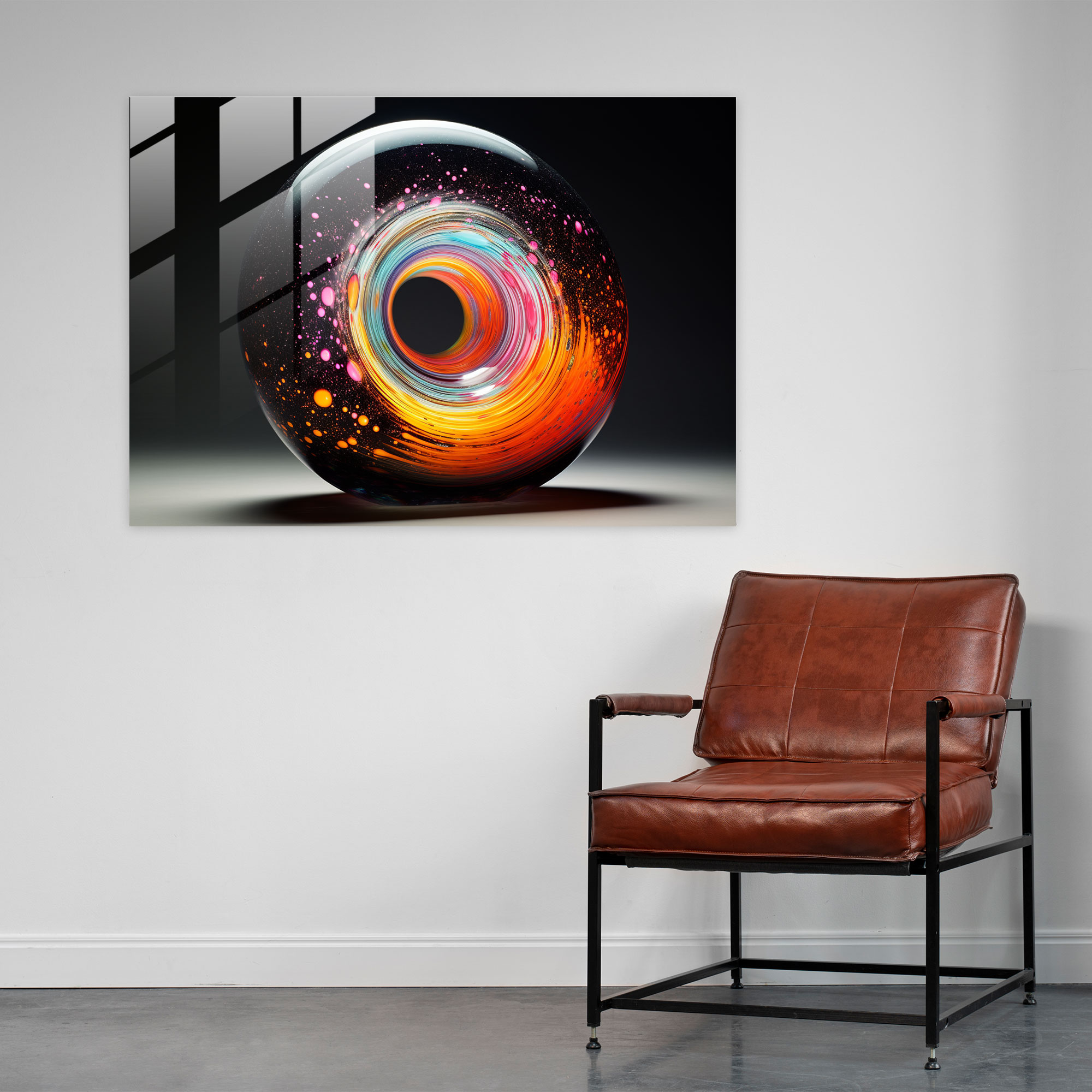 Retro Black Hole Glass Print - Earth, Vintage Twist, Retro-Themed, Glass Wall Art