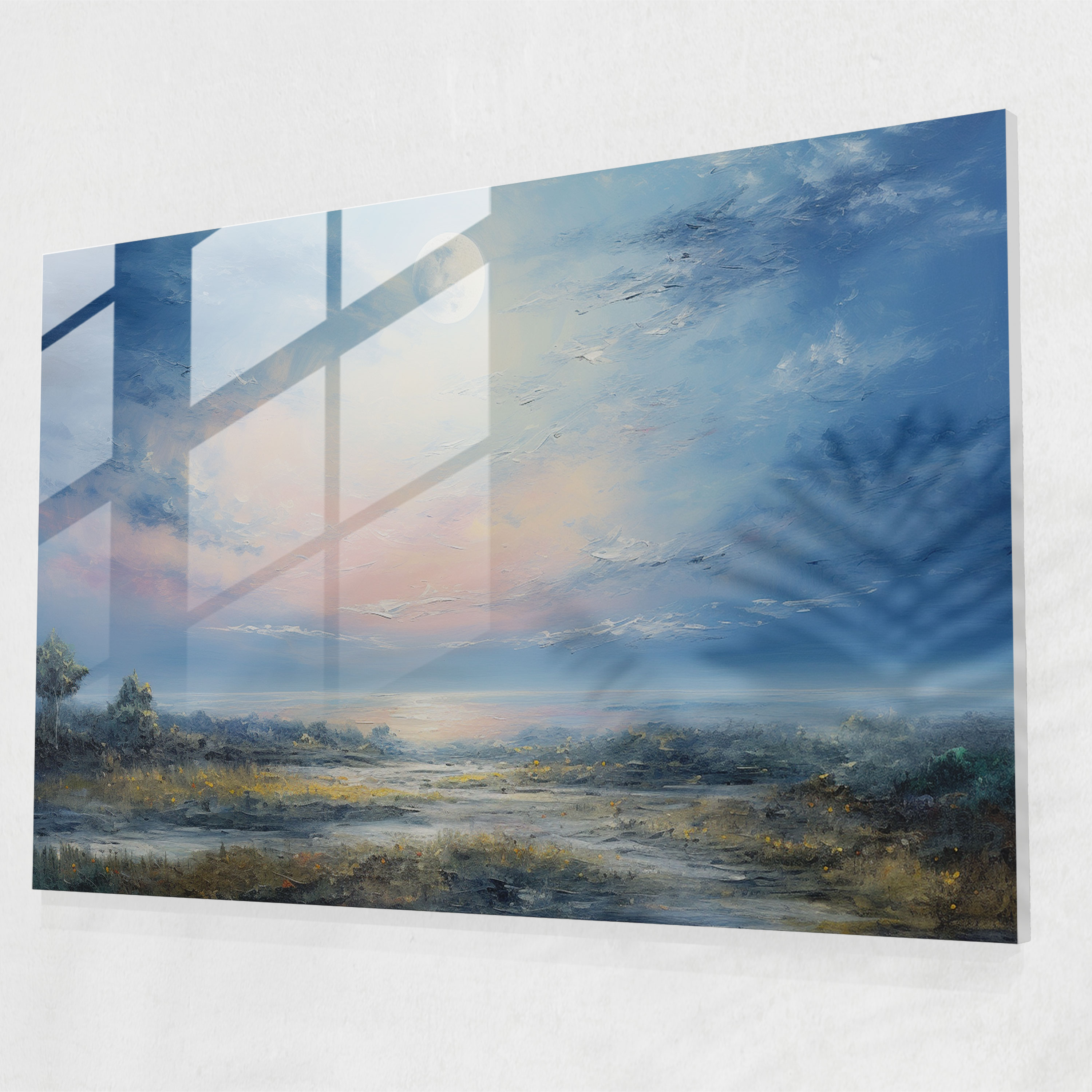 Serene Planets Glass Wall Decoration - Earth, Glass Wall Art, Glass Print, Modern Art