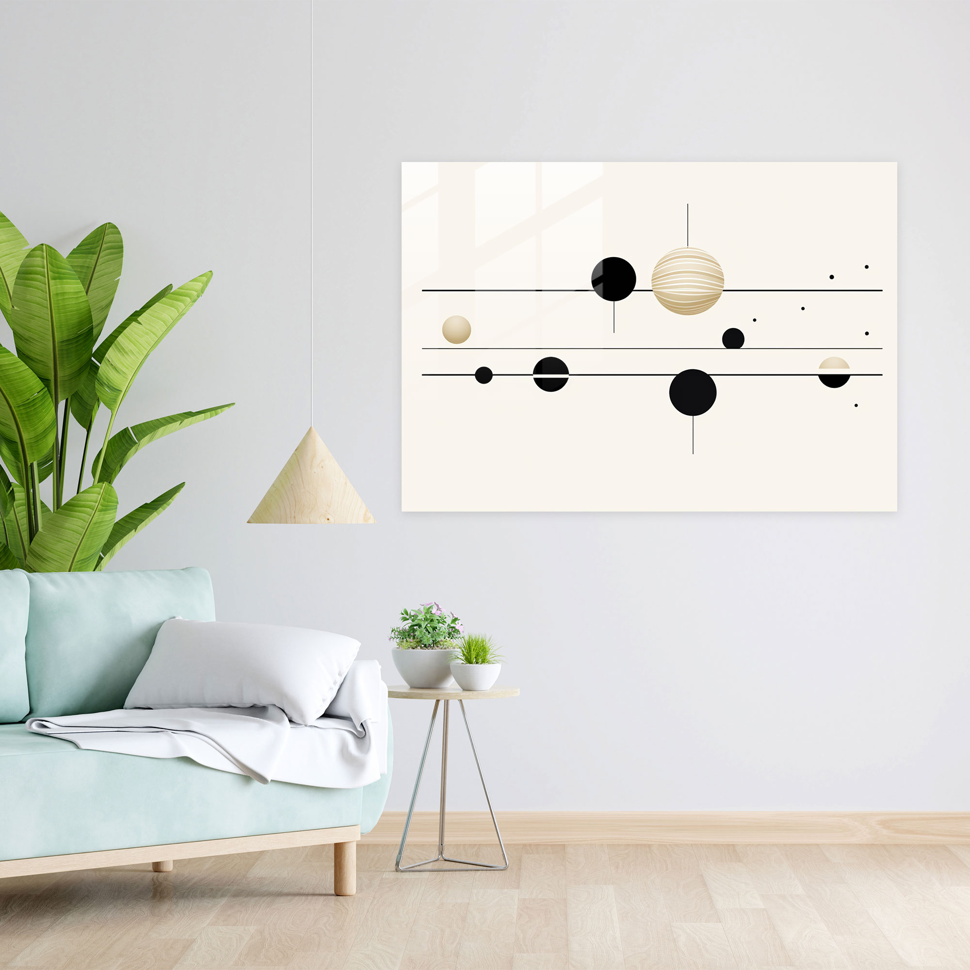 Minimalist Planets Glass Print - Earth, Wall Decoration, Glass Wall Art, White Background