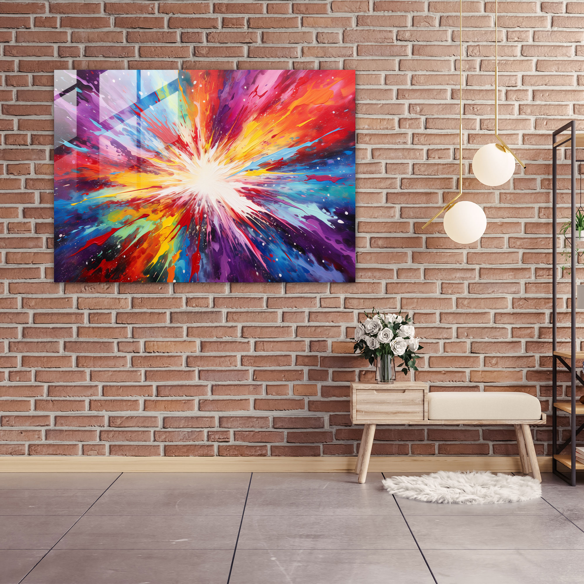 Jupiter Explosion Glass Print - Earth, Glass Print, Glass Art, Vibrant Colors